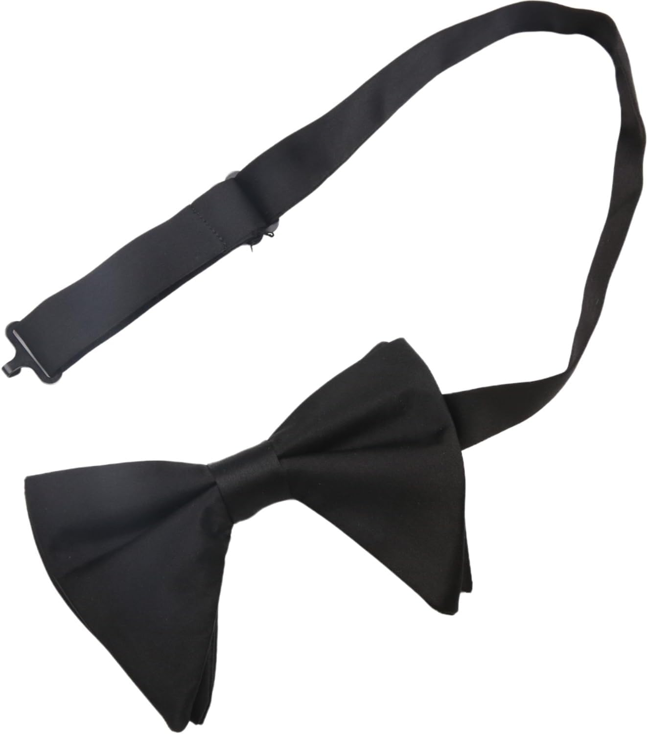 Pre-Tied Bow Tie Satin Solid Bowtie Adjustable Tuxedo Bowties for Men and Boys image number 2