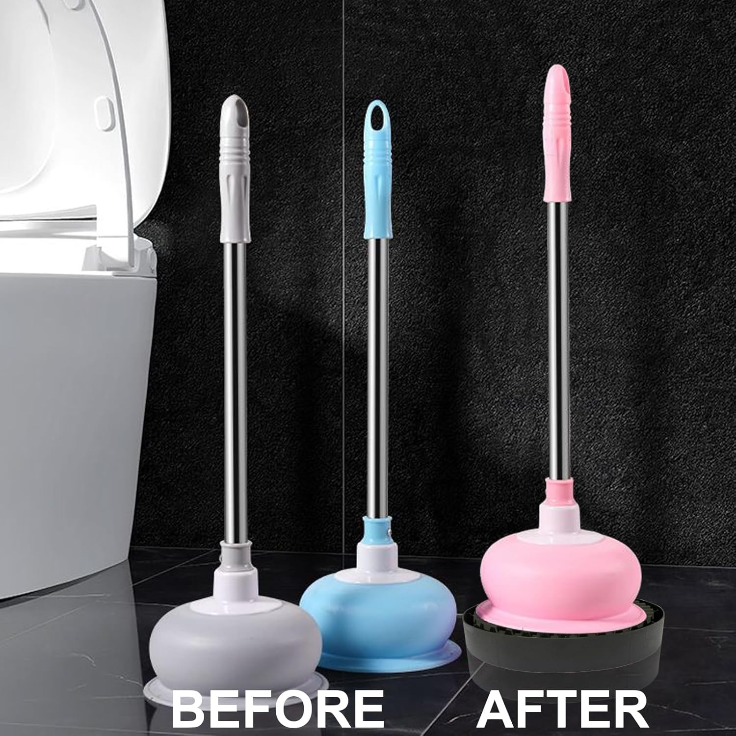 2 Pcs Toilet Plunger Mat Holder, Plunger Tray for Air Drying image number 2