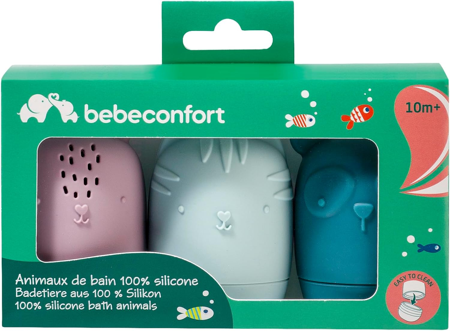 Bebeconfort 100% Silicone Bath Animals, 10 Months +, Fun & Safe Silicone Bath Animals - Set of 3 image number 1