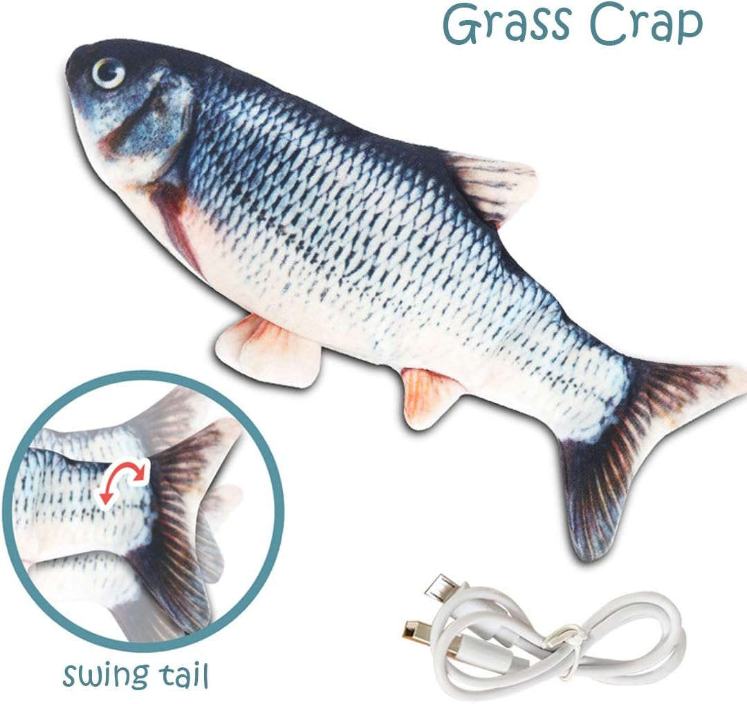 Floppy Fish Cat Toy, 2 Pack 11&rdquo; Realistic Electric Cat Fish Toy Catnip Toys, Funny Floppy Pets Pillow Chew Bite Kick Supplies for Indoor Cat Kitten Kitty/25/2047 image number 2