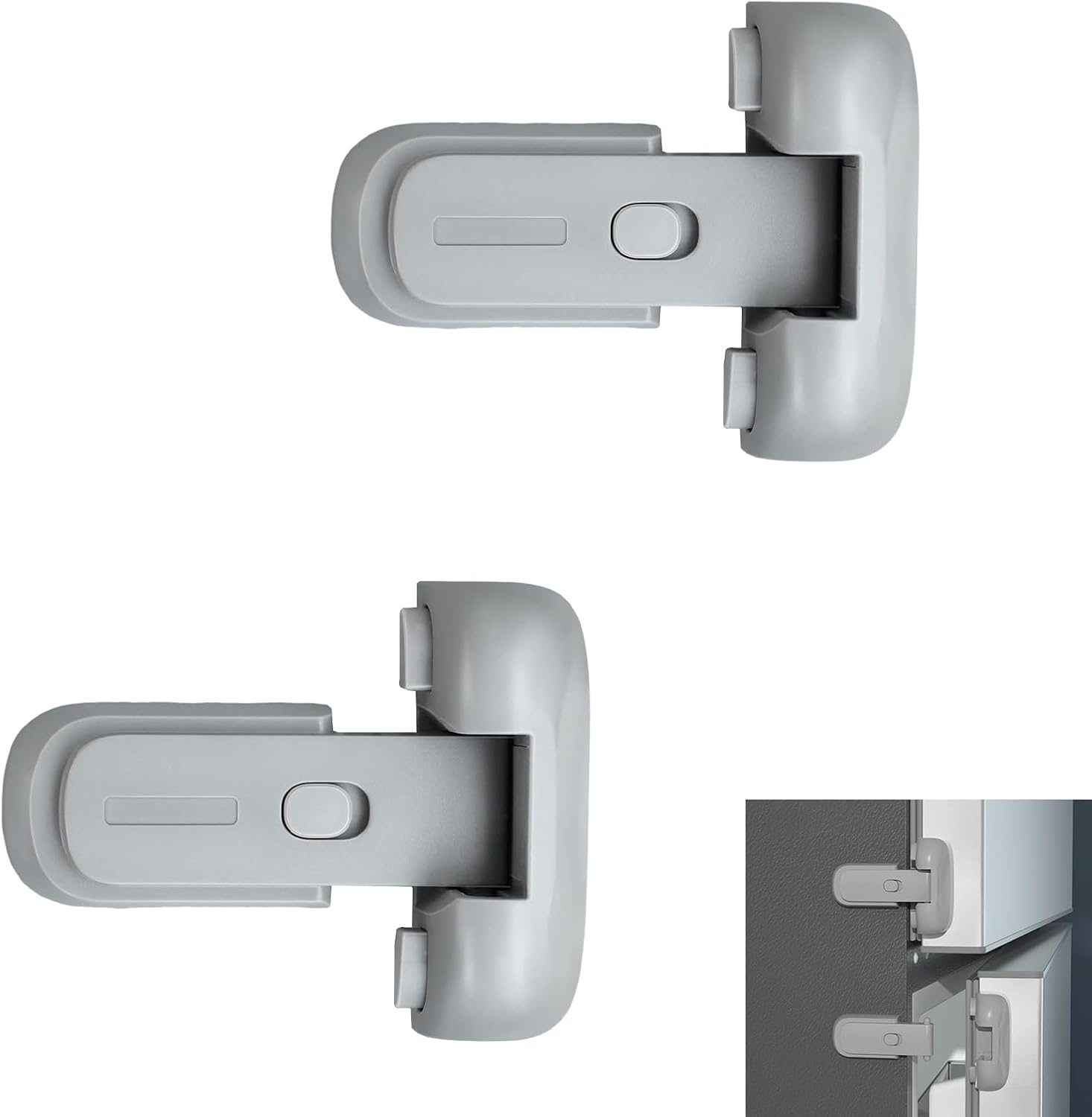 JZS Fridge Freezer Door Lock for Kids, Child Safety Refrigerator Latch, Easy Installation, No Tools Required, 4PCS White