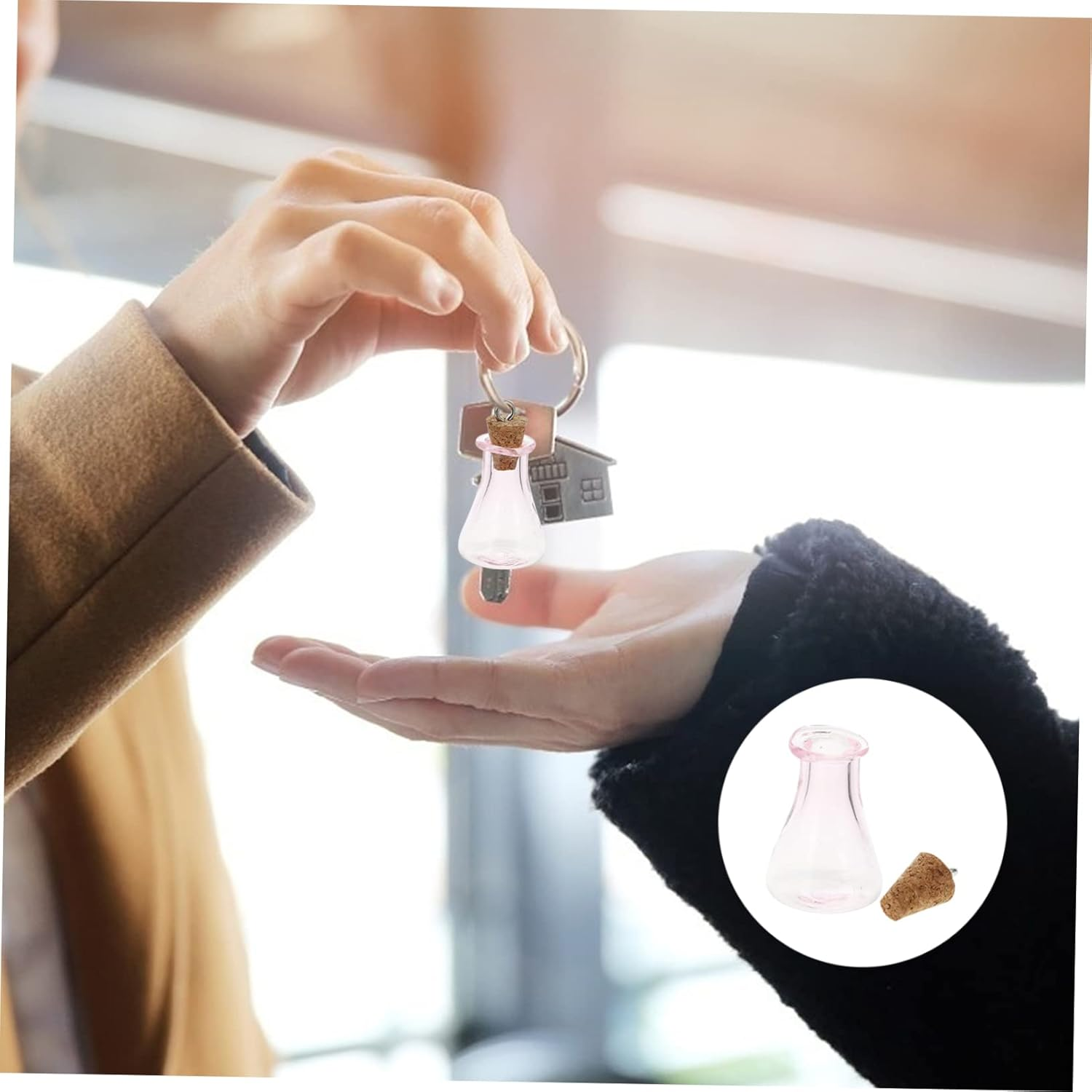 Decorative Glass Bottle Pendants Mini Bottles for Storage Diy Accessories image number 4