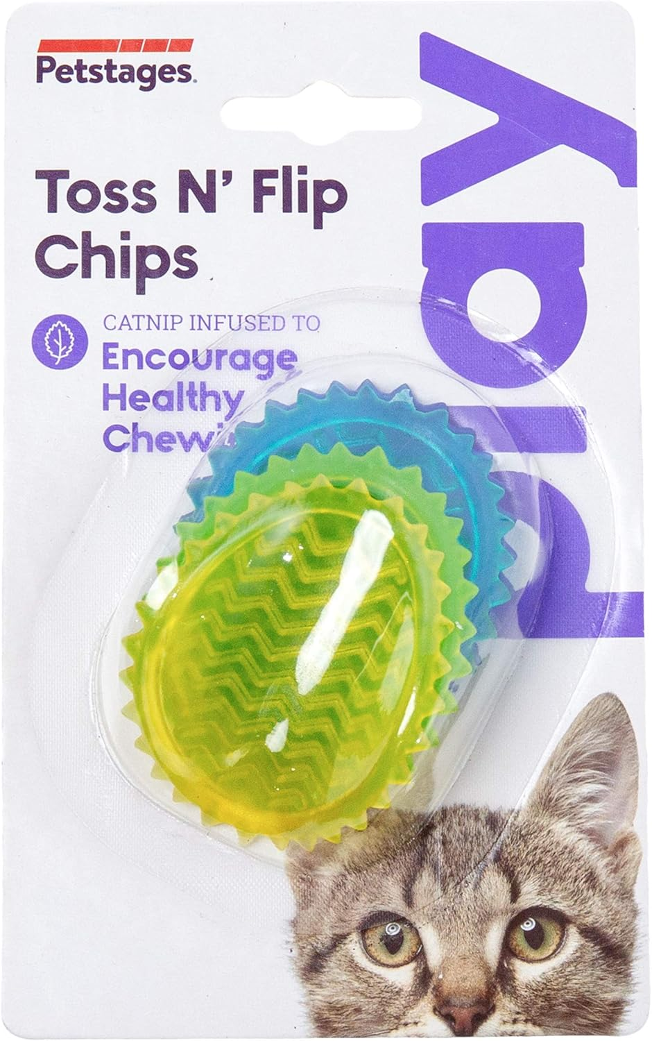 Petstages Toss N' Flip Chips Catnip Infused Cat Chew Toys