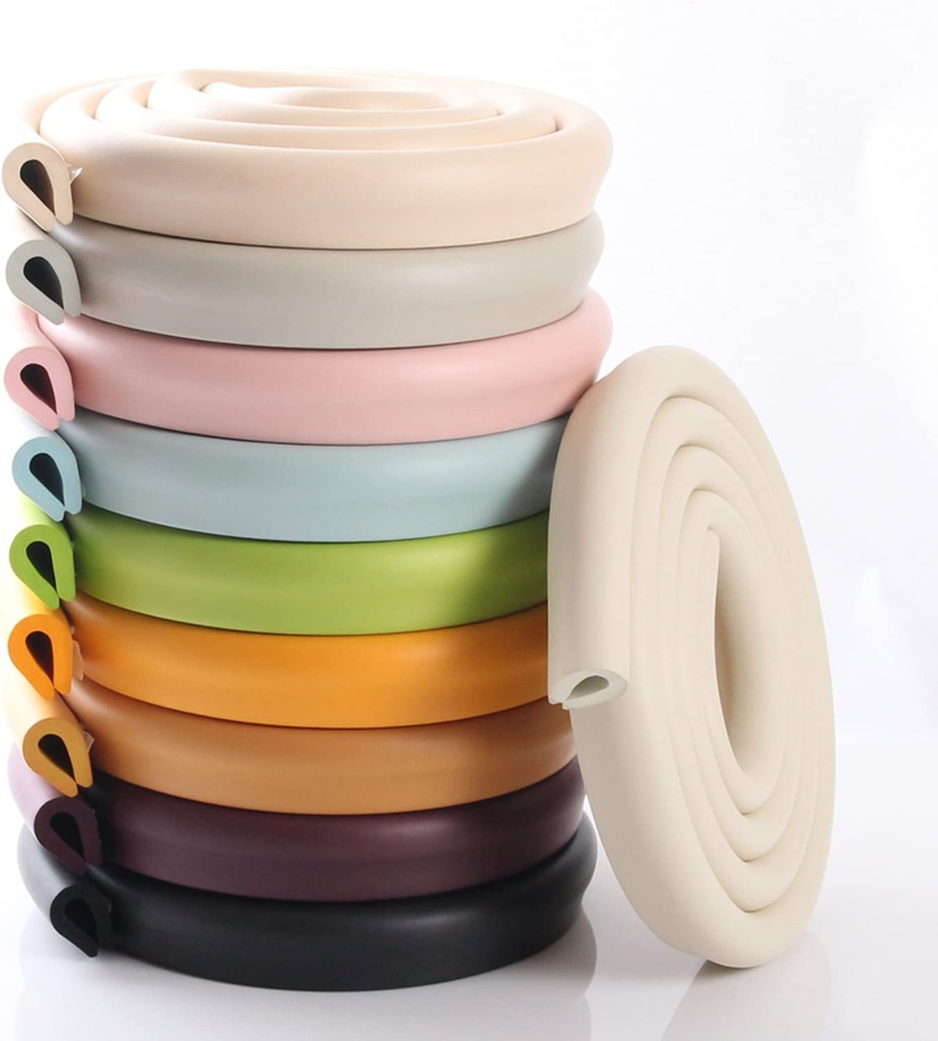 U Shape Glass Table Edge Protectors Premium High Density Foam Baby Safety Bumper Guard 2 Meters Red Brown image number 5