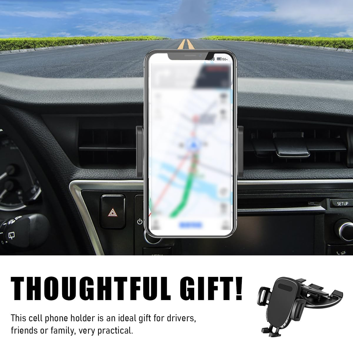 Car Phone Holder for CD Slot, Magnetic or One Button Release Hands Free Car Phone Holder, Silicone Pad Protection and 360&deg; Rotation Cell Phone Mount, Car Accessories image number 5
