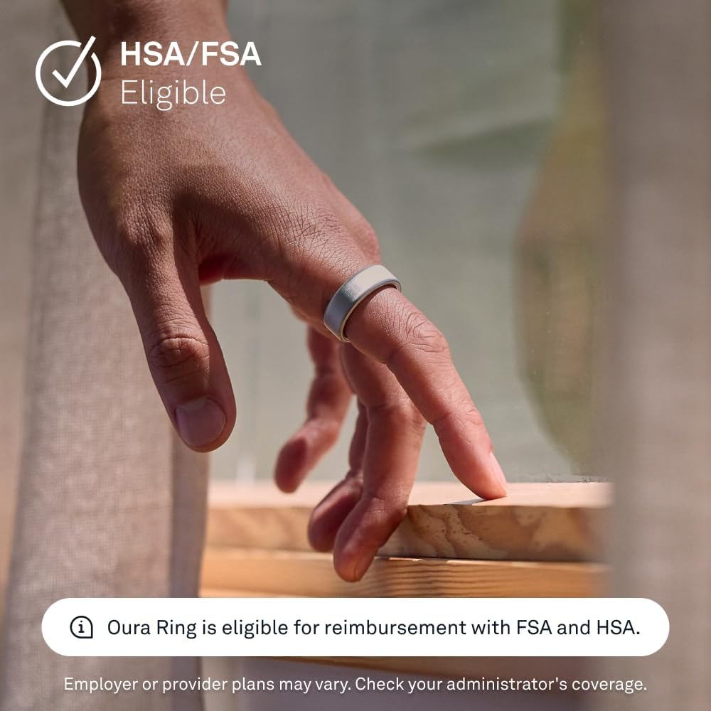 Oura Ring 4 - Brushed Silver - Size 10 - Smart Ring - Size First with Oura Ring 4 Sizing Kit - Sleep Tracking Wearable - Heart Rate - Fitness Tracker - up to 8 Days of Battery Life image number 5