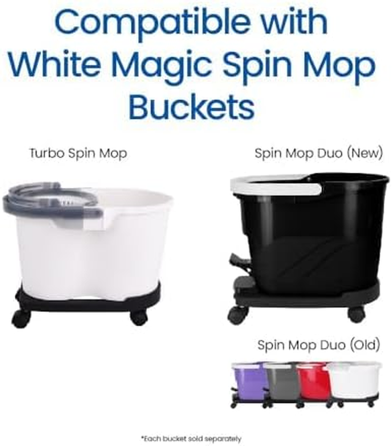 White Magic Spin Mop Trolley &ndash; Effortless Movement & 360-Degree Maneuverability &ndash; Compatible with White Magic Spin Mop Buckets &ndash; Secure Bucket Holder &ndash; Pressure-Activated Brake for Stability image number 3