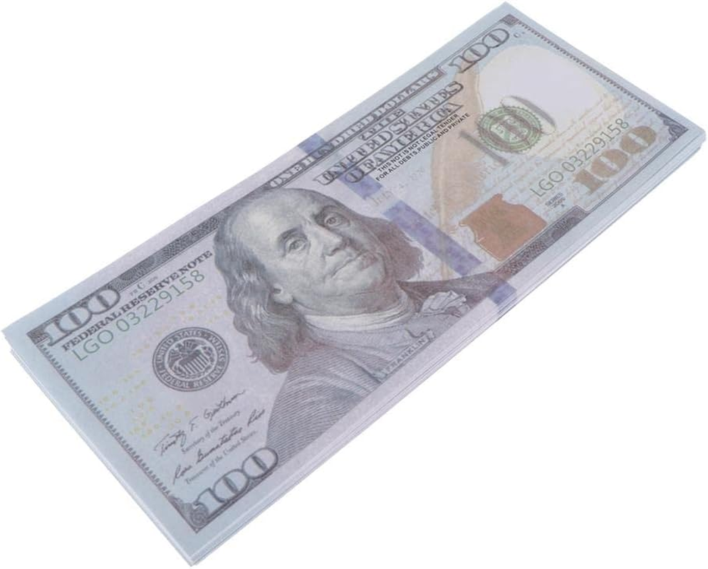 Eigell 50Pcs US 100 Play Bills - Paper Bills - Looks like Money - Teach, Counting and Math with Play Money New image number 5