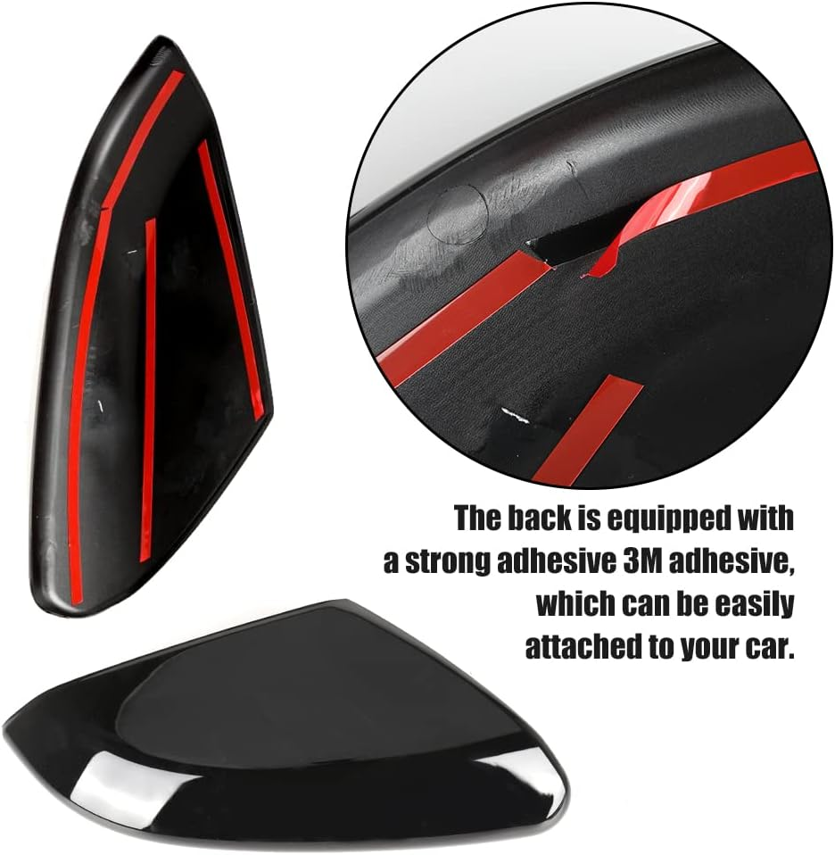 SAPUBK Side Mirror Cover Cap + Door Handle Covers Kit Compatible with 10Th Honda Civic 2016 2017 2018 2019 2020 2021 (Black) - Black image number 3