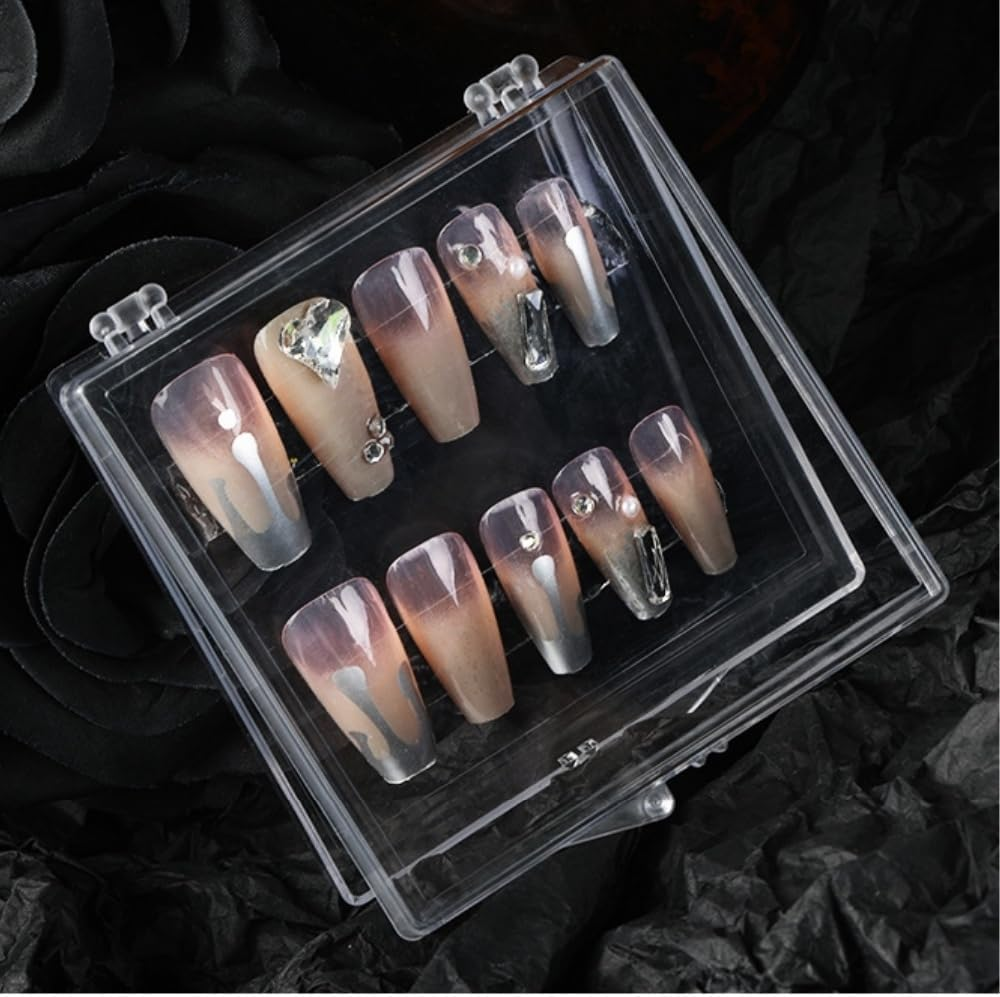 Fabselection Nail Art Storage Box, 12 PCS Display Shelf Display Shelves Fake Nails Clear Display Stand Nail Tip Case Holder Nail Art Container Fake Nail Container Nail Salon Supplies image number 4