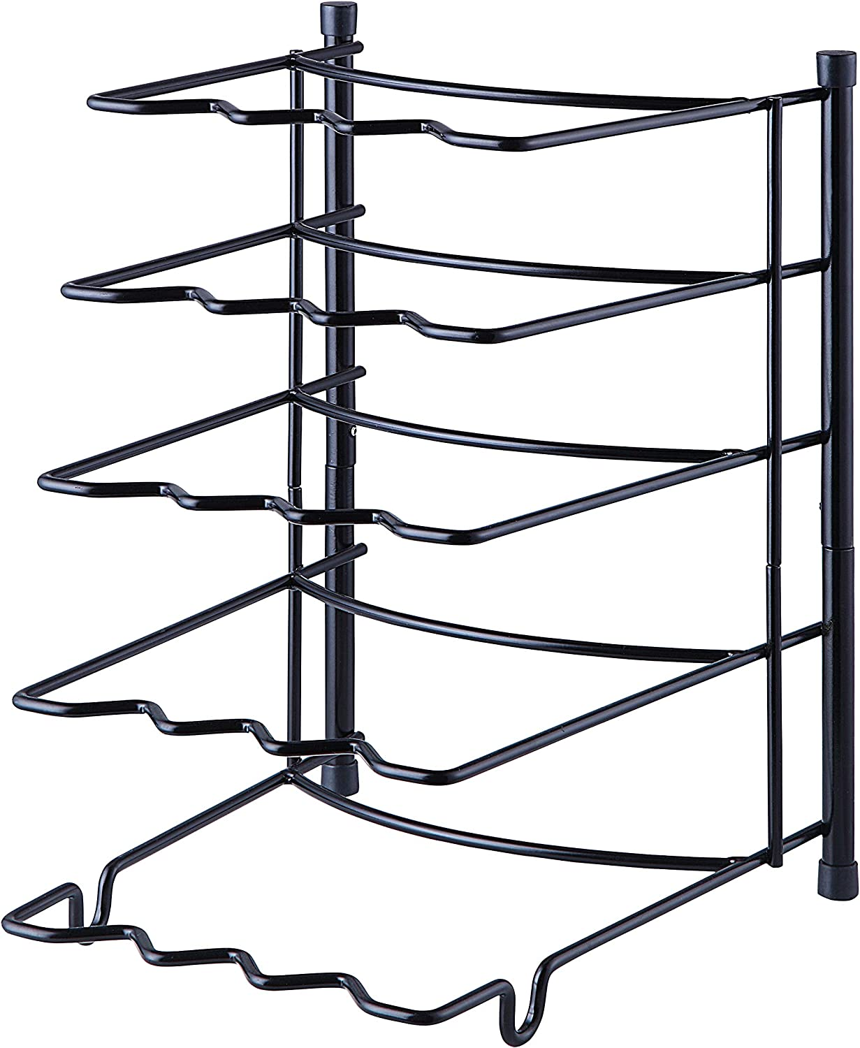 Sunnypoint Metal Heavy Duty Kitchen Countertop Cabinet Pantry Pan, Pot Lid, and Pot Organizer Rack Holder, 9.13 X 10.43 X 13.78 Inch, Black image number 2