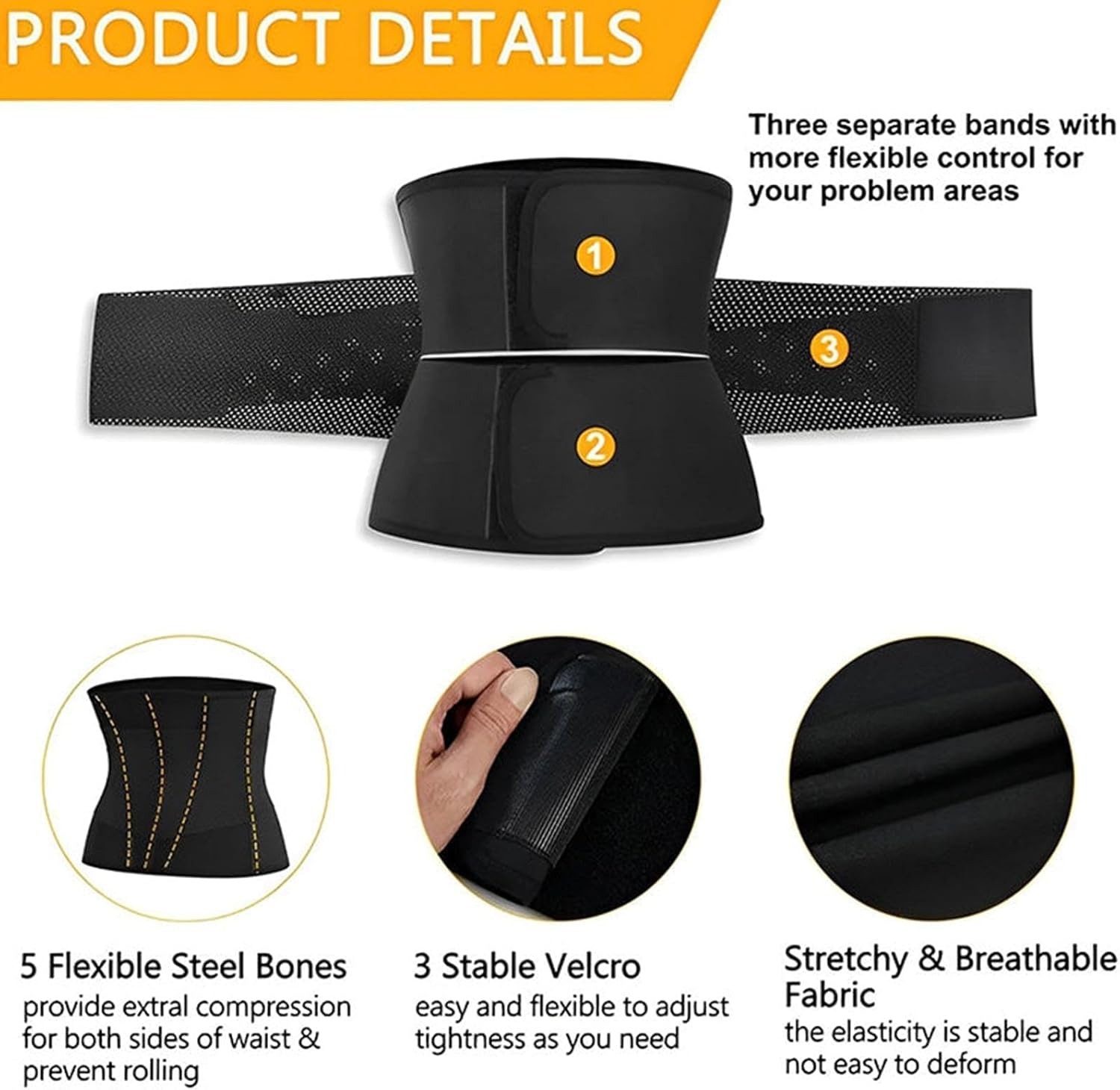 Waist Belt for Women | Waist Cincher Waist Belt - Waist Wrap Back Support Belts, Body Shaper Ab Belt Tummy Control for Women Men image number 1
