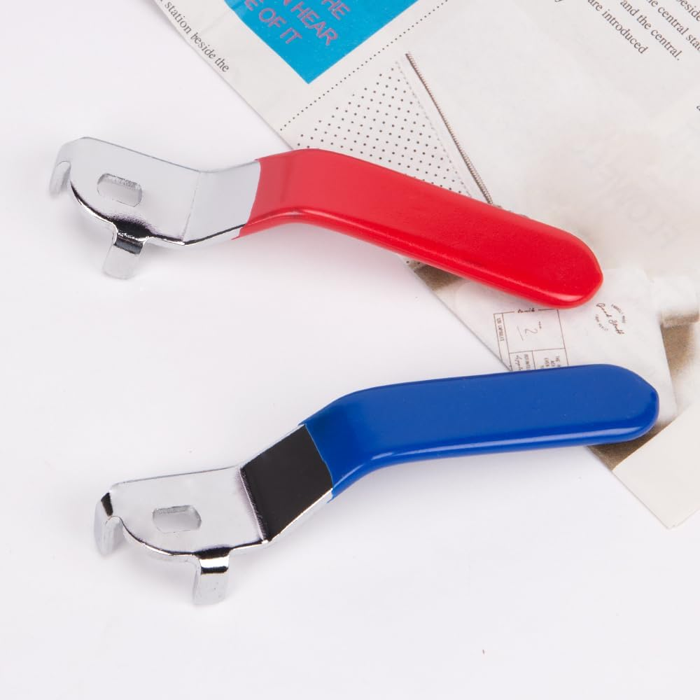 ZORZA 6Pcs Ball Valve Handle Stainless Steel Outdoor Faucet Handle Replacement Parts Hole Size 5 X 8Mm,Hole Thickness 3Mm,Total Length 105Mm(Blue+Red) image number 4