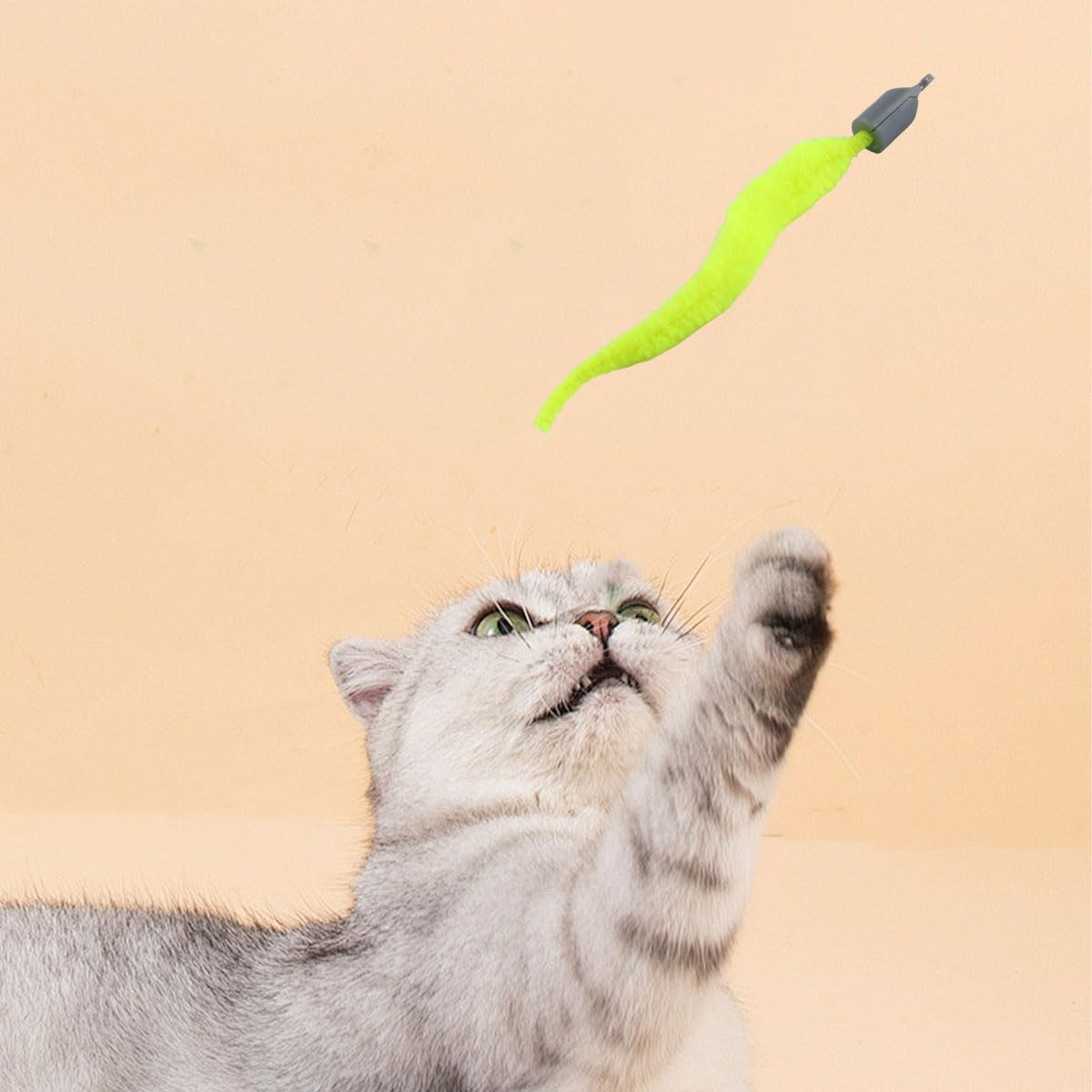 Gorise Pack of 5 Replacement Cat Ball Tails for Self Play and Chew with Plush Fabric and Fluorescent Paint, Ideal for Interactive Pet Balls image number 2