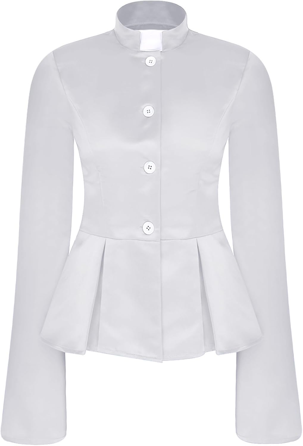 Yeahdor Womens Priest Shirt Clergy Dresses Minister Church Halloween Cosplay Costume image number 6