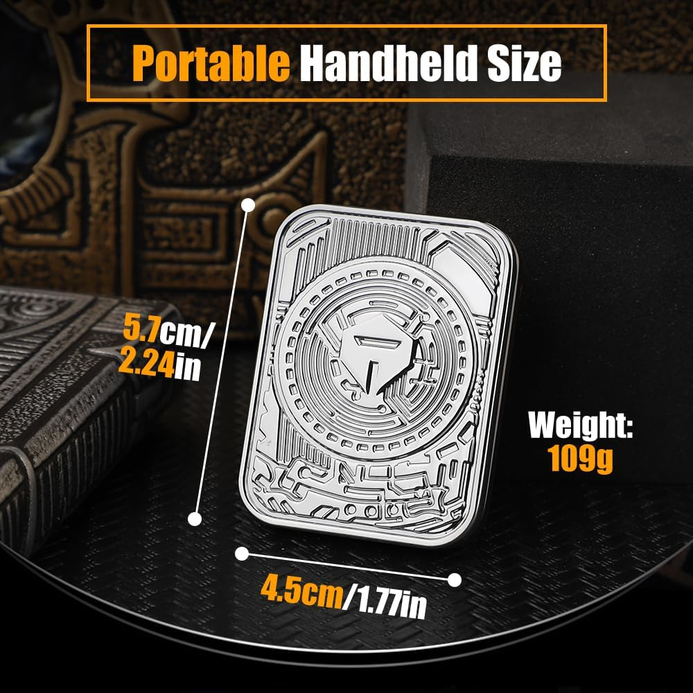 Magnetic EDC Fidget Coin Toy, Cool Sensory Manually Rotate Toy Birthday Present for Boys Girls, Metal Poker Fidget Slider Card, Home Office Classroom Tabletop Desk Decor for Adults Teens image number 4