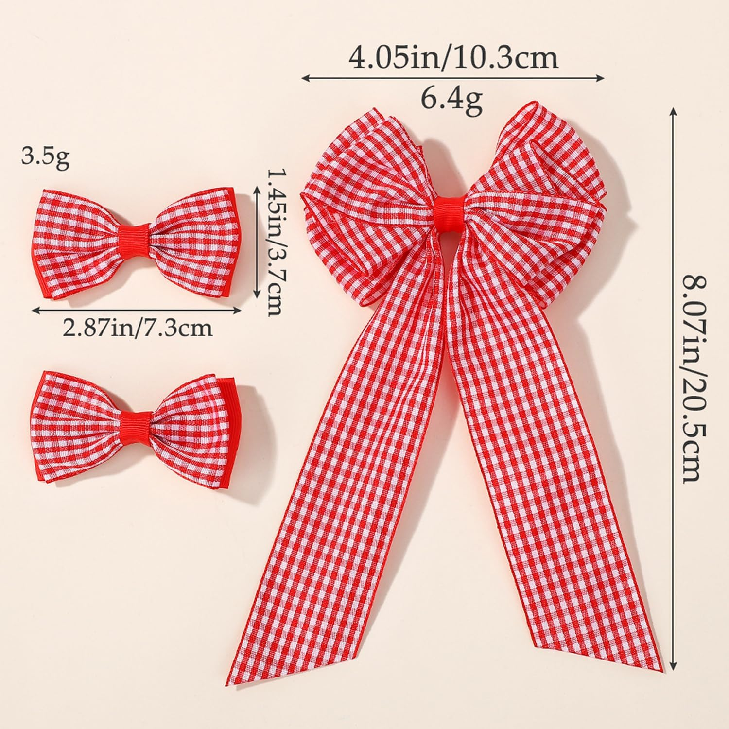 12PCS Girls Plaid Bow Hair Clips, Gingham Hair Ribbon Nonslip Alligator Clips Checkered Bowknot Hair Clips with Long Tails Ponytail Holder Barrettes Pin Hair Accessories for Infant Toddlers Teens Kids image number 1