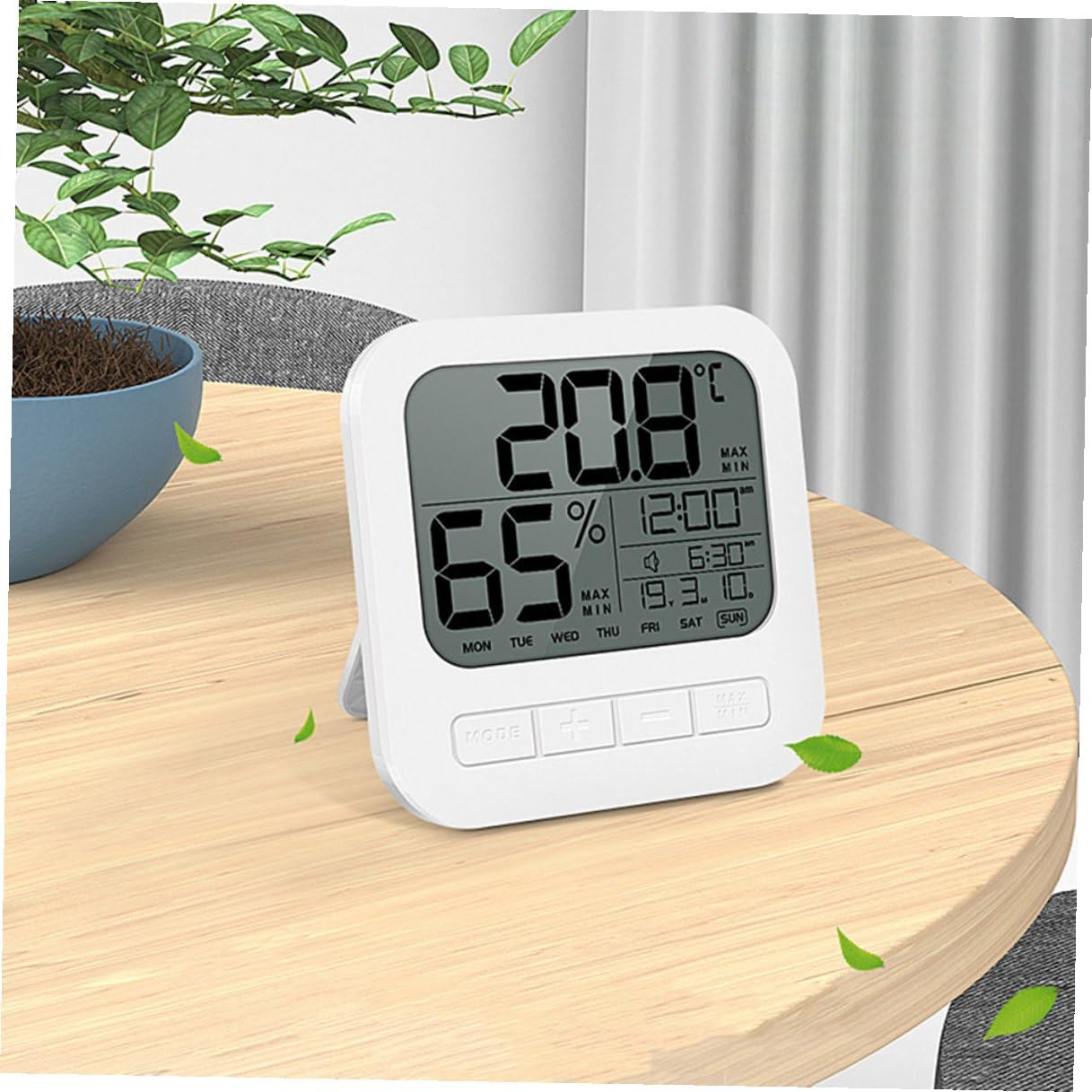 DOITOOL Digital Hygrometer for Home High-Precision Sensor Temperature and Humidity Display LCD Screen and Multiple Installation Options for Living and Office Use image number 2