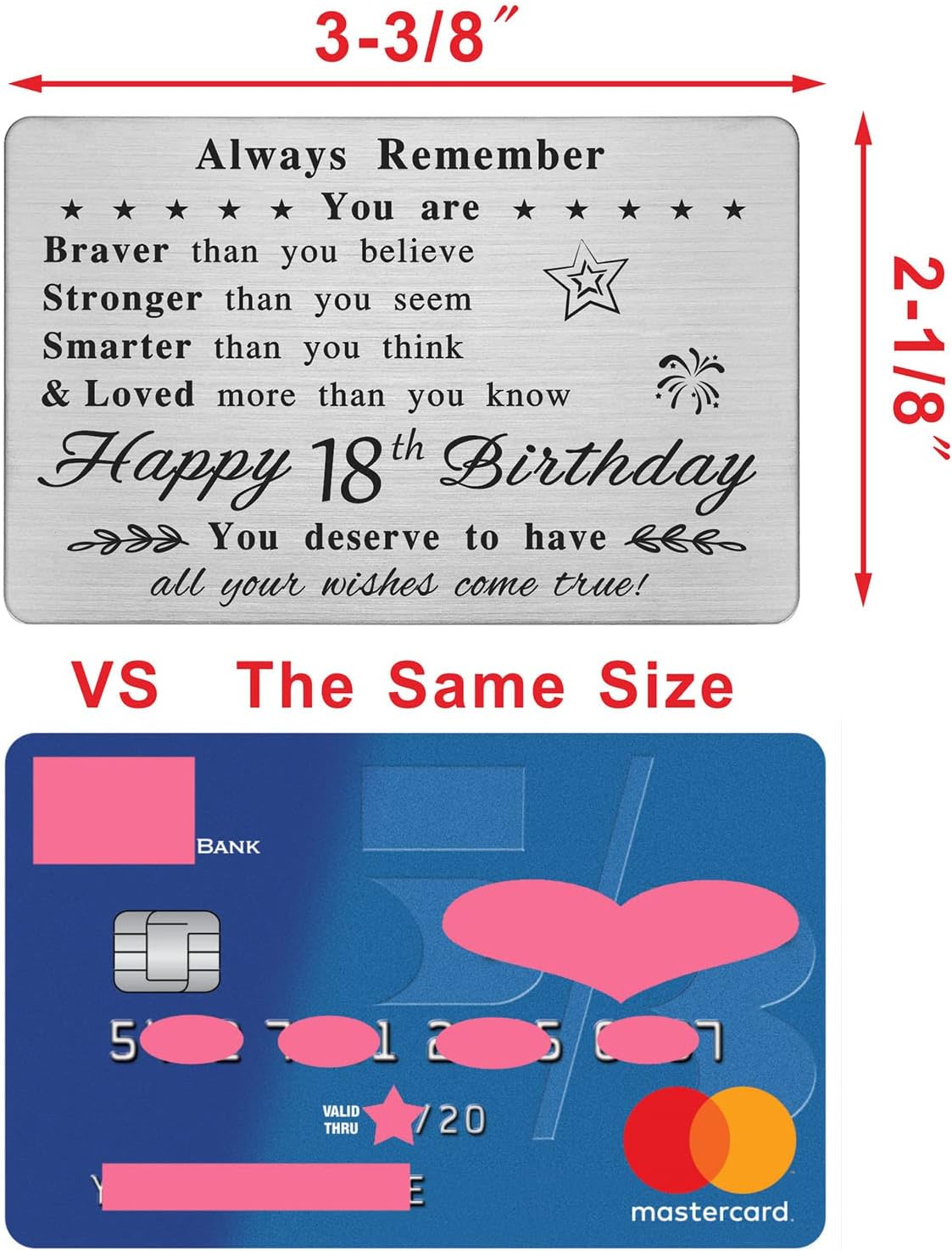 Happy 18Th Birthday Card - You Are Loved More than You Know - 18 Year Old Birthday Gifts for Boy Girl, for Him Her, Personalised Engraved Wallet Card