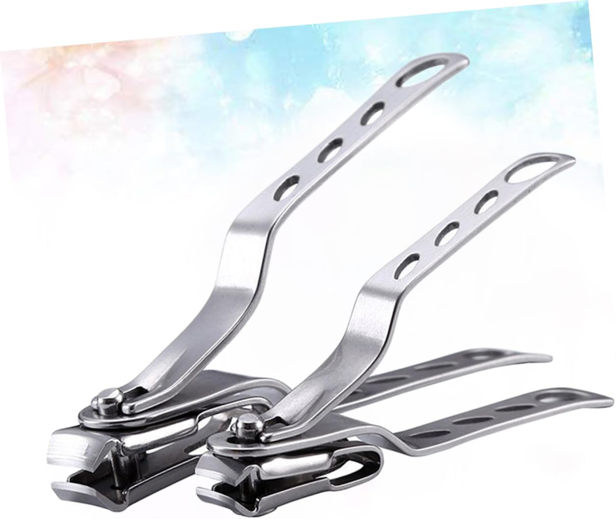 BELLIFFY 360 Degree Rotating Nail Clipper Set Stainless Steel Nail Cutter 2Pcs (Large Small) Ergonomic Design Portable for Men Women Home Travel image number 3