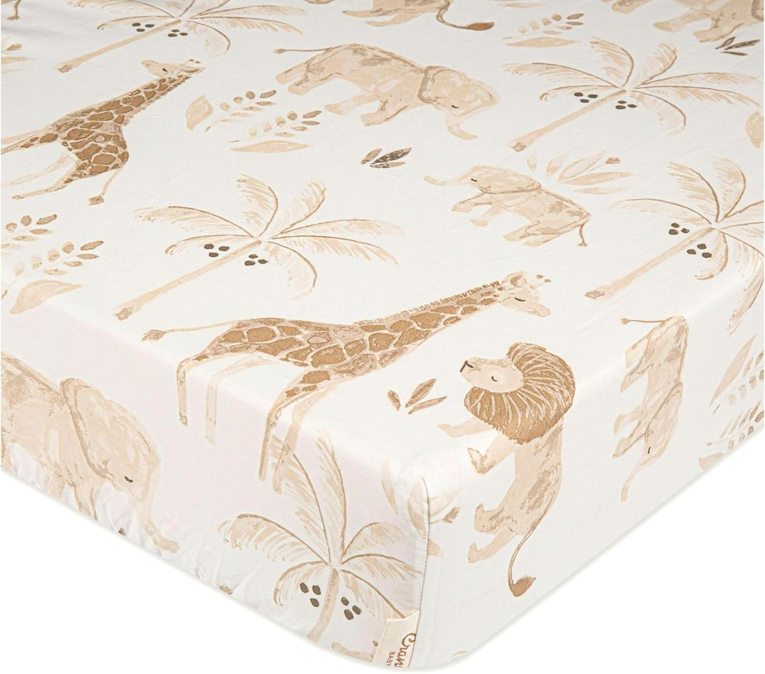 Crane Baby Soft Cotton Crib Mattress Sheet, Fitted Crib Sheet for Boys and Girls, Safari Animal, 28&rdquo;W X 52&rdquo;H X 9&rdquo;D, Multicolor, Small Single image number 6