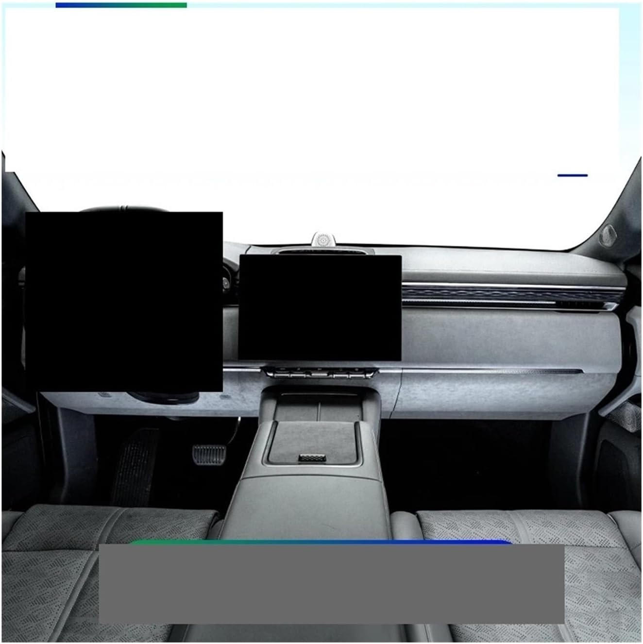 PLKGMLNO Central Control under Decorative Stickers Compatible for Zeekr 7X Alcantara(Gray) - Grey image number 5