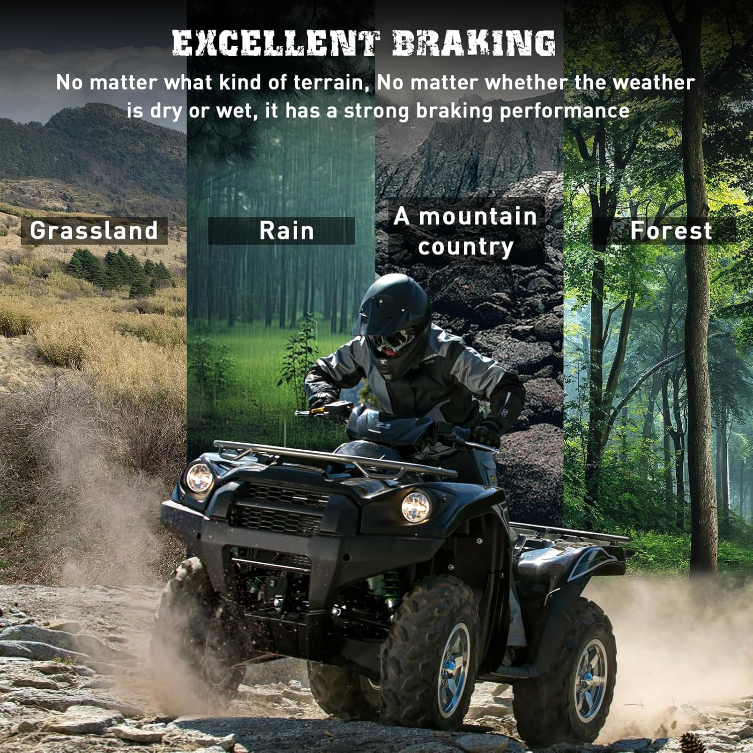 Brake Pads Front and Rear for Kawasaki EX250 Ninja 250R 2008-2012 EX300 Ninja 300 2013-2016 KVF750 Brute Force 650 KL650 KLR650 2008-2016 image number 6