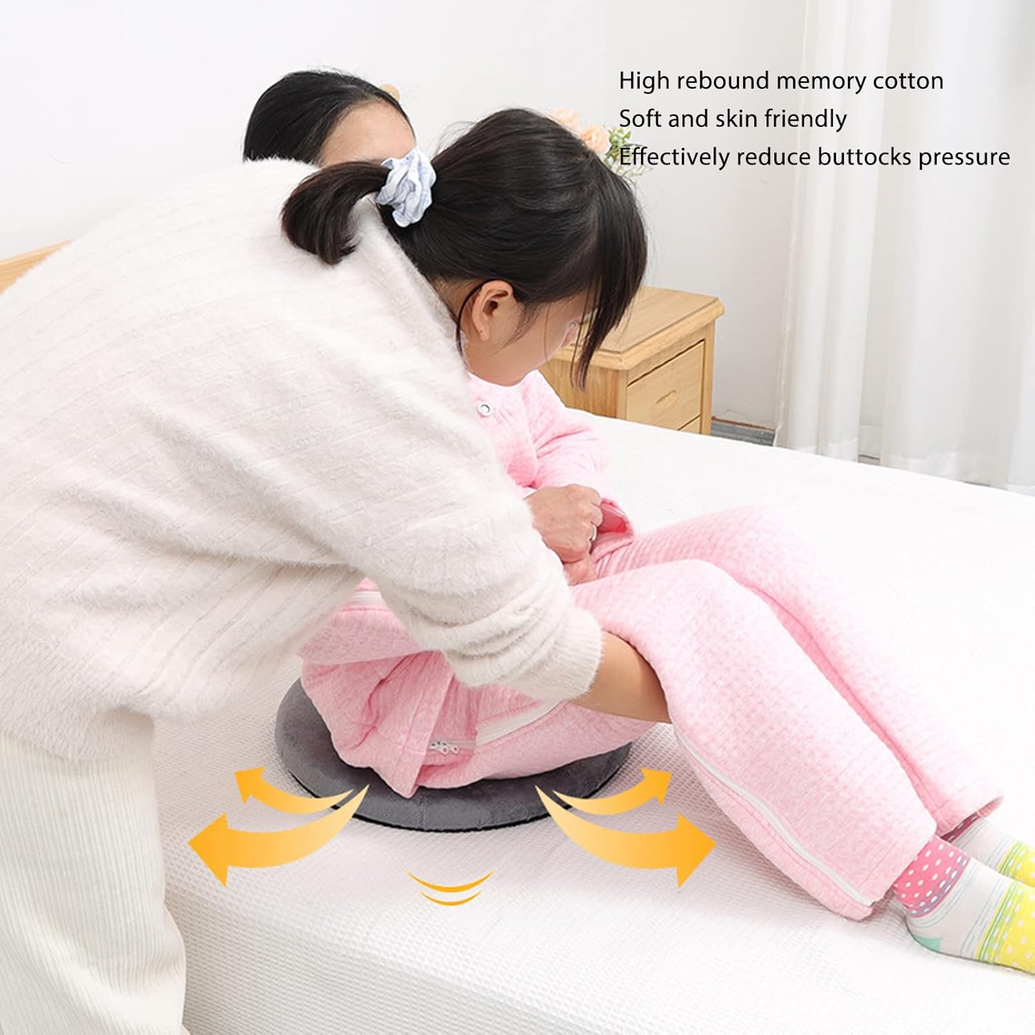 Jiawu Swivel Seat Cushion, 360 Degree Rotating Seat Cushion Portable Pivot Disc Pad for Elderly, Pregnant Woman, Swivel Car Seat Cushion, Easy Turning from Bed to Wheelchair or Chair image number 1