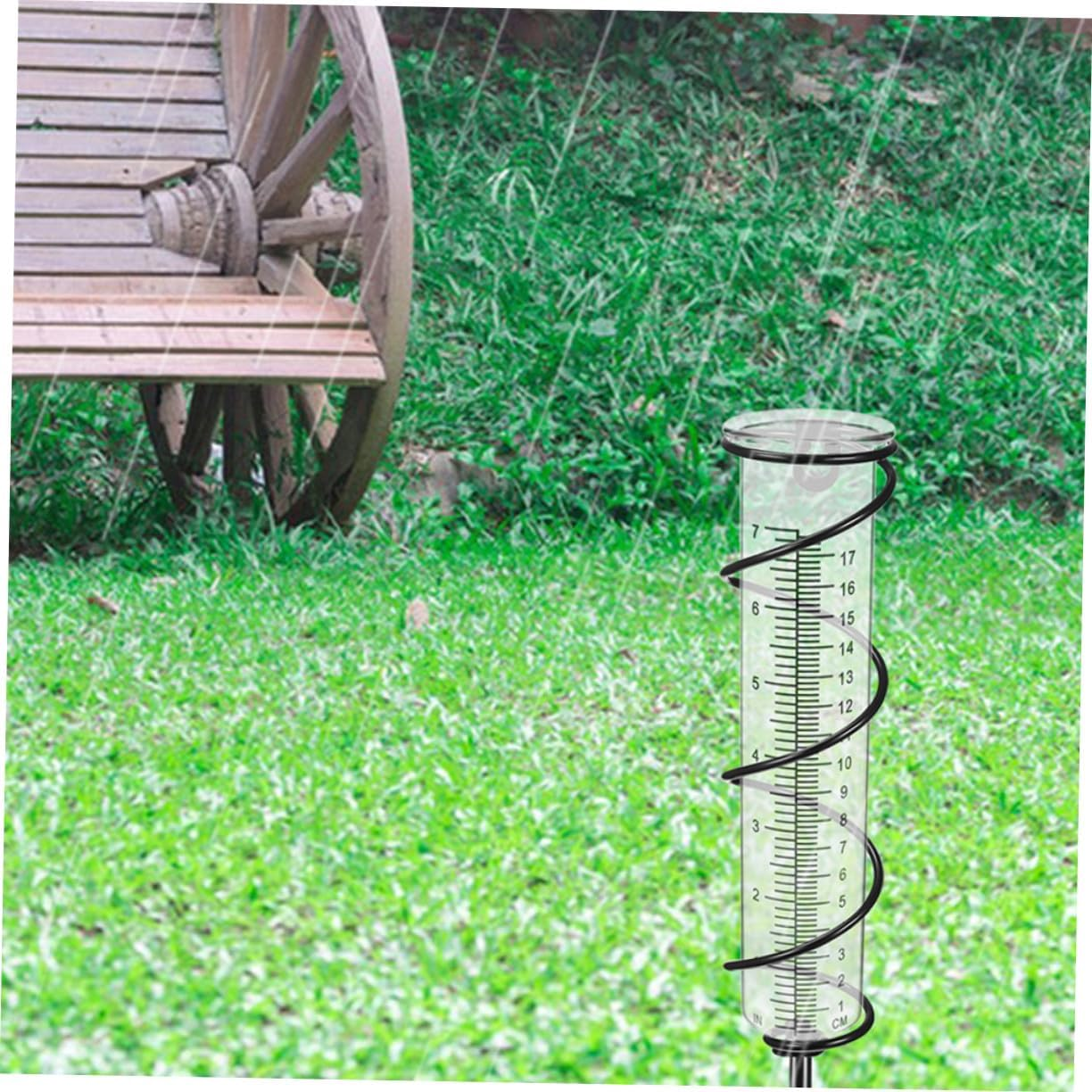 Angoily 2Pcs Clear Plastic Rain Gauge Tubes Lightweight Portable Rain Measuring Tube Replacement for Garden Home Water Level Monitoring Freeze Design image number 1