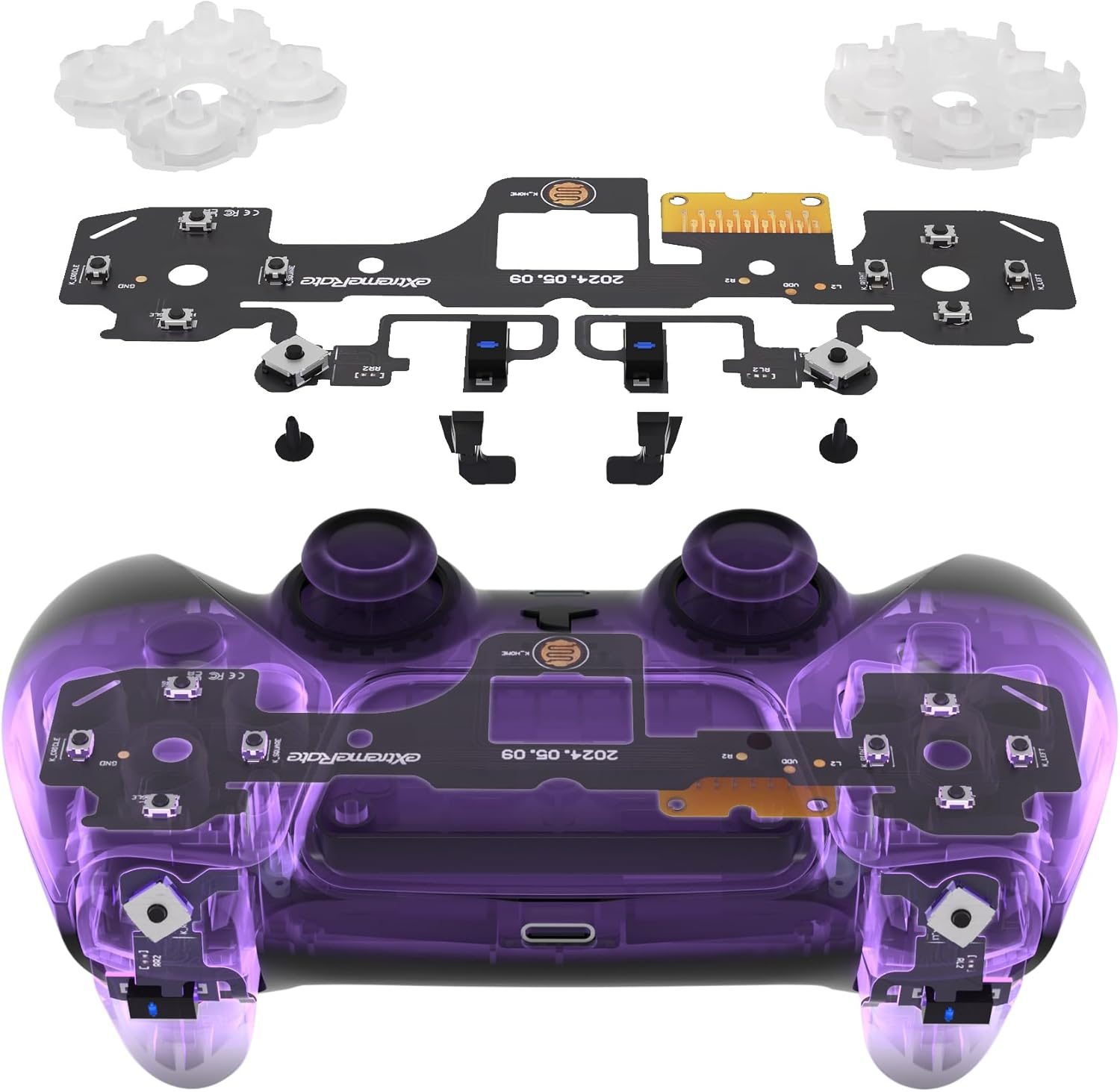Extremerate Light Version Whole Clicky Kit V2 for PS5 Controller BDM-050 Shoulder Face Buttons, Micro Switch L2R2 Clicky Hair Trigger Kit and Tactile L1R1 Face Buttons Mouse Click for PS5 Controller image number 6