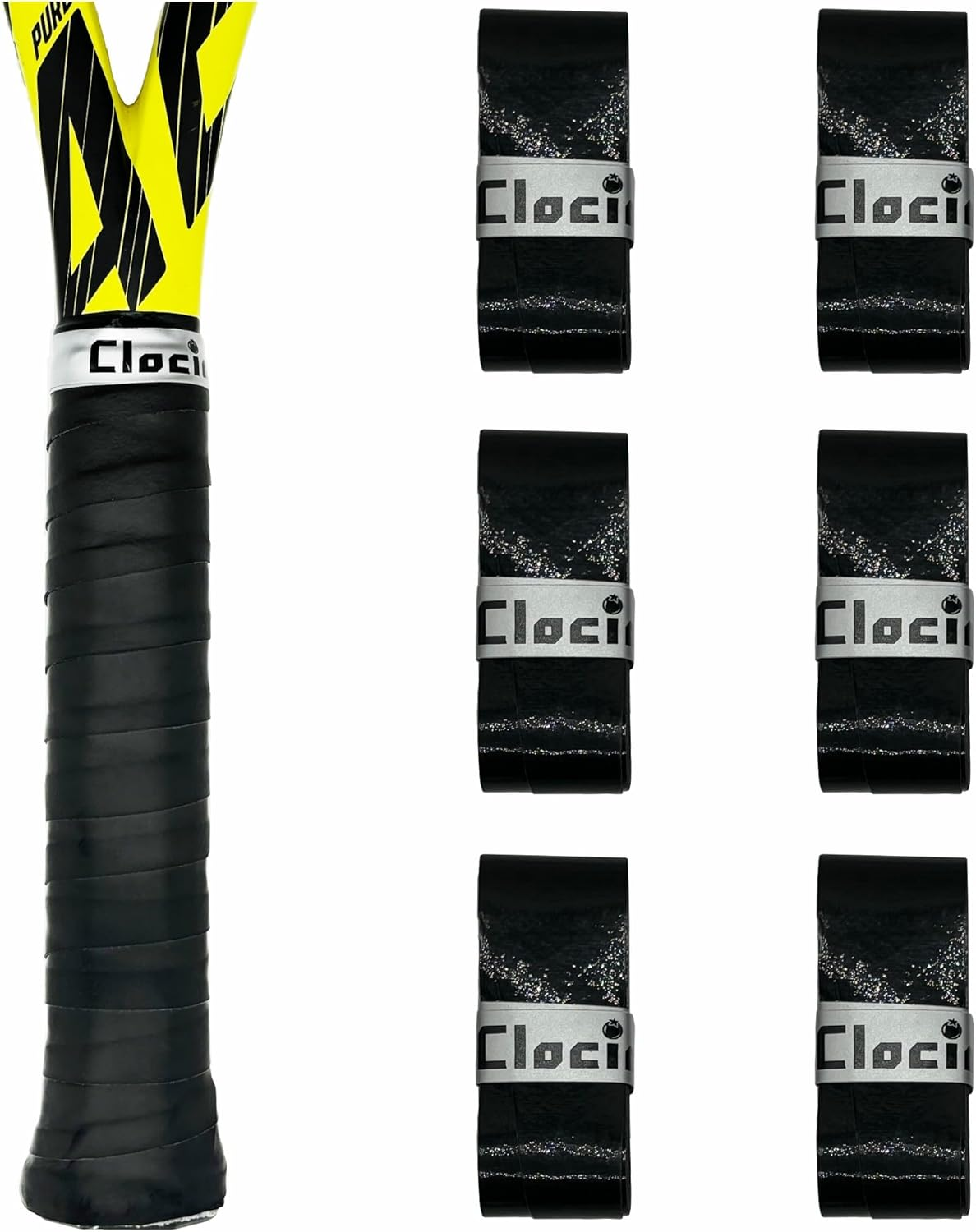 Anti Slip Tennis Overgrip, Racket Grip Tape for Tennis, Padel, Badmintion, Pickleball Racket, 6-Pack