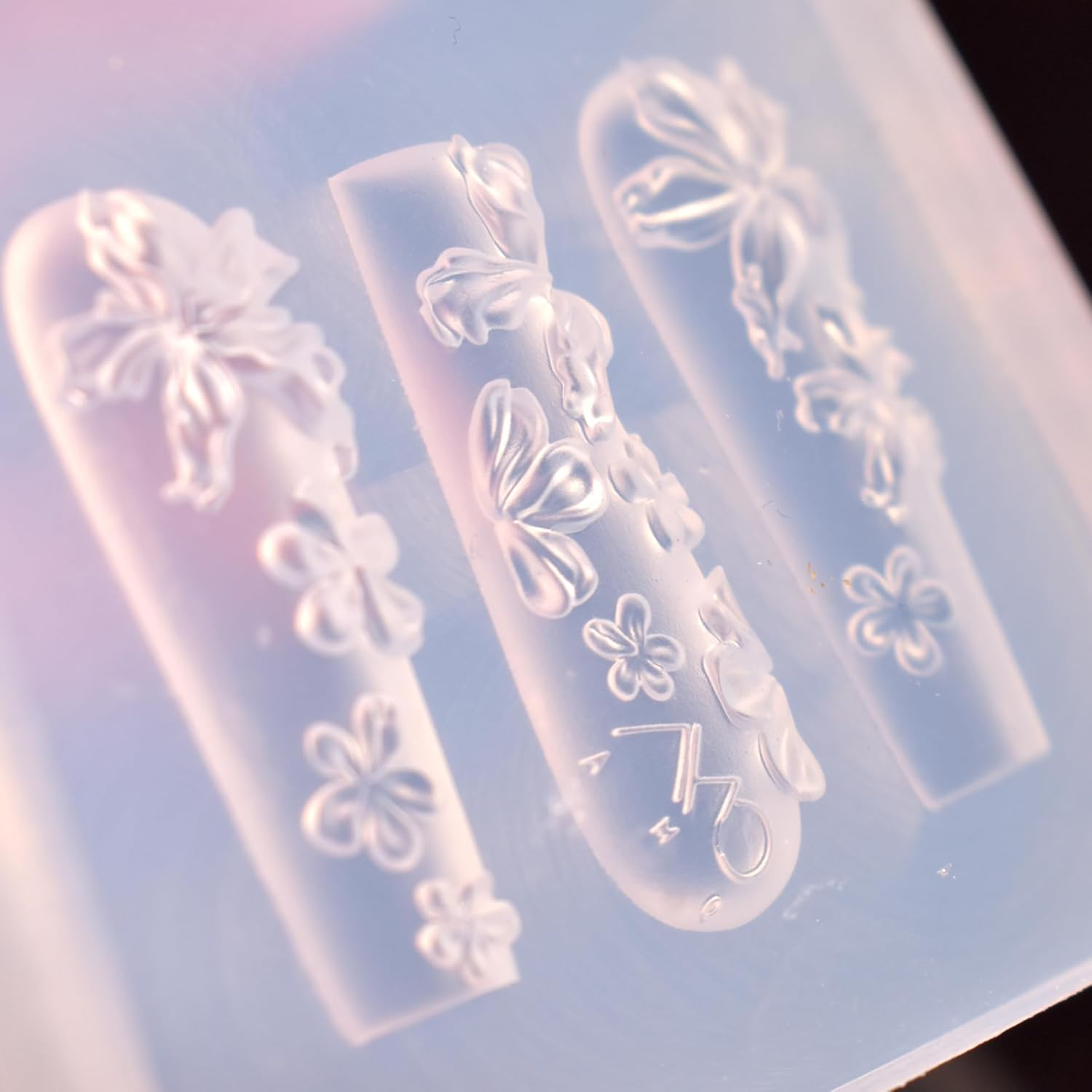 Hecticcore 3D Flower Nail Art Silicone Mould Nail Art Silicone Tools, Flower, Rose Nail Art Engraving Template, for Nail Design, 3D Gel Nail Charms, Silicone Casting Moulds for Resin Art and Nail Art image number 3