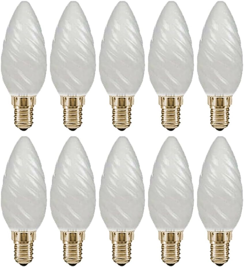 10 X 25W Pearl Twisted Candle Light Globes Bulbs Lamps E14 Small Edison Screw SES Incandescent Twistle image number 4