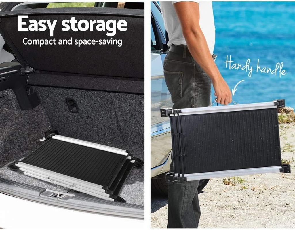 I.Pet Dog Ramp Ramps Steps Stairs, Foldable Adjustable Pet Step Stair Ladder for Car Bed Indoor Home Pool Sofa Couch Traveling, SUV Slip-Resistant Sturdy Aluminium Frame Black image number 4