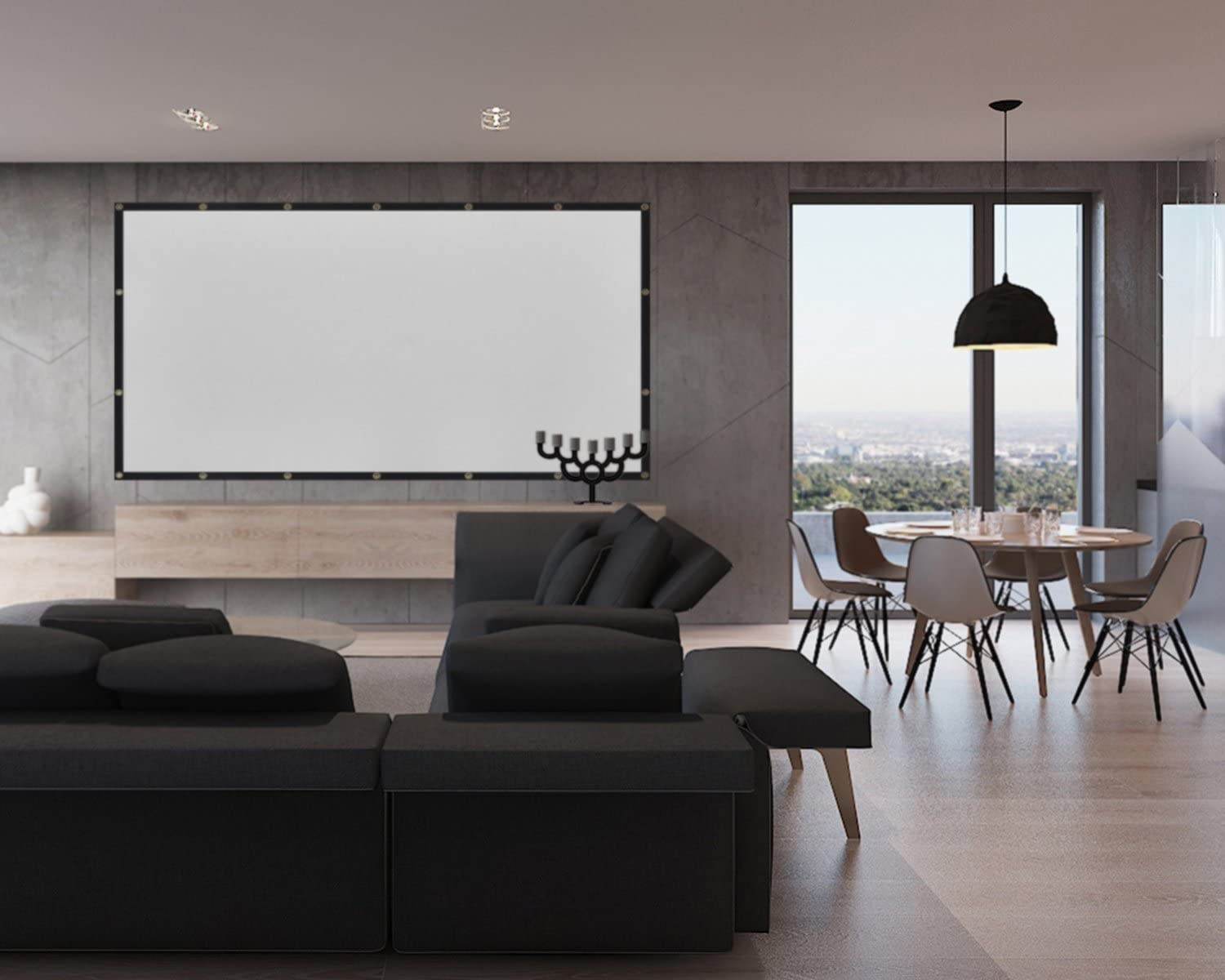 Mdbebbron 120 Inch Projection Screen 16:9 Foldable Anti-Crease Portable Projector Movies Screens for Home Theater Outdoor Indoor Support Double Sided Projection image number 6