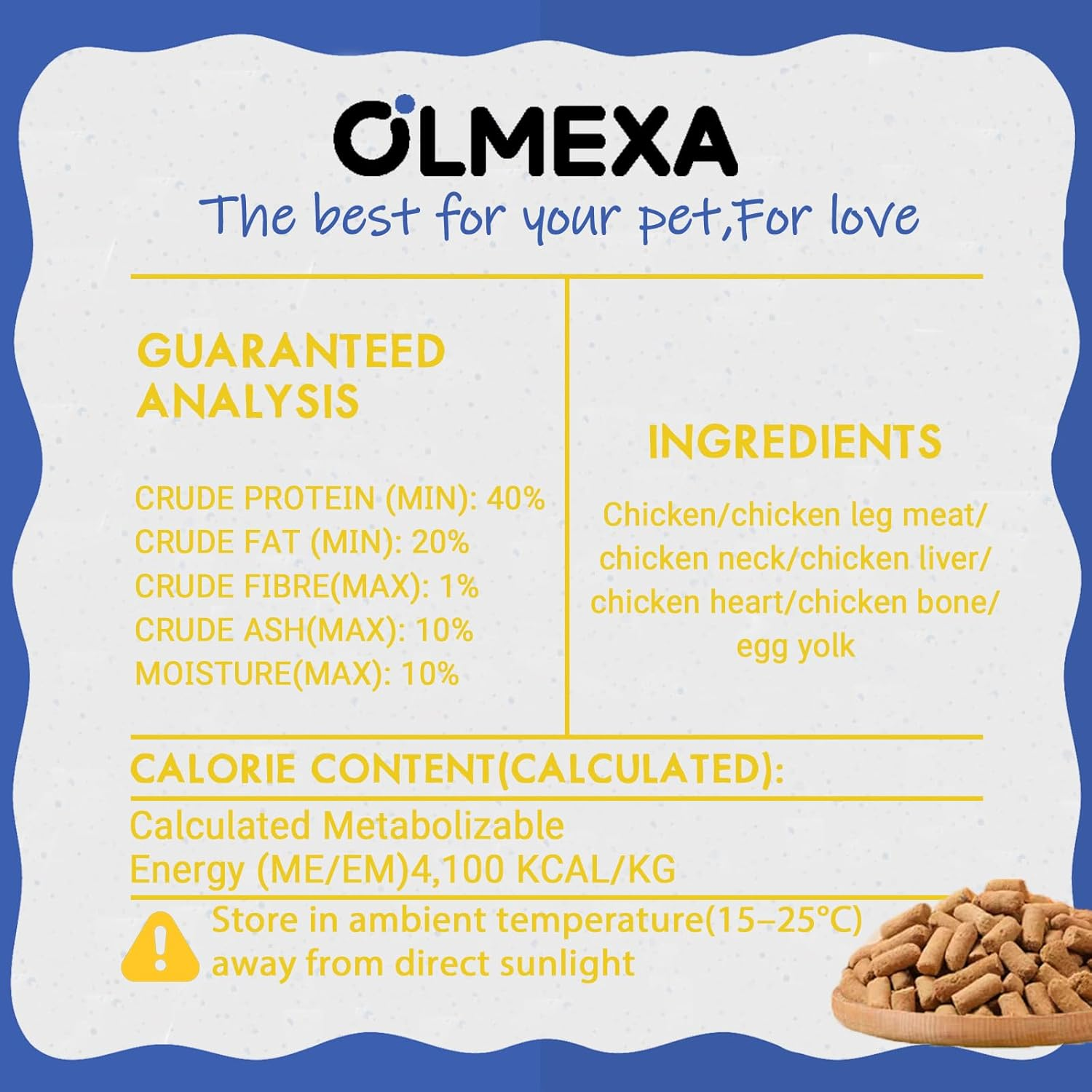 Olmexa Freeze-Dried Chicken Cats Treats, Crunchy Cat Treats, Dog & Cat Universal Formula, Easy to Digest, Grain Free, Dog Treats Natural，110G image number 3