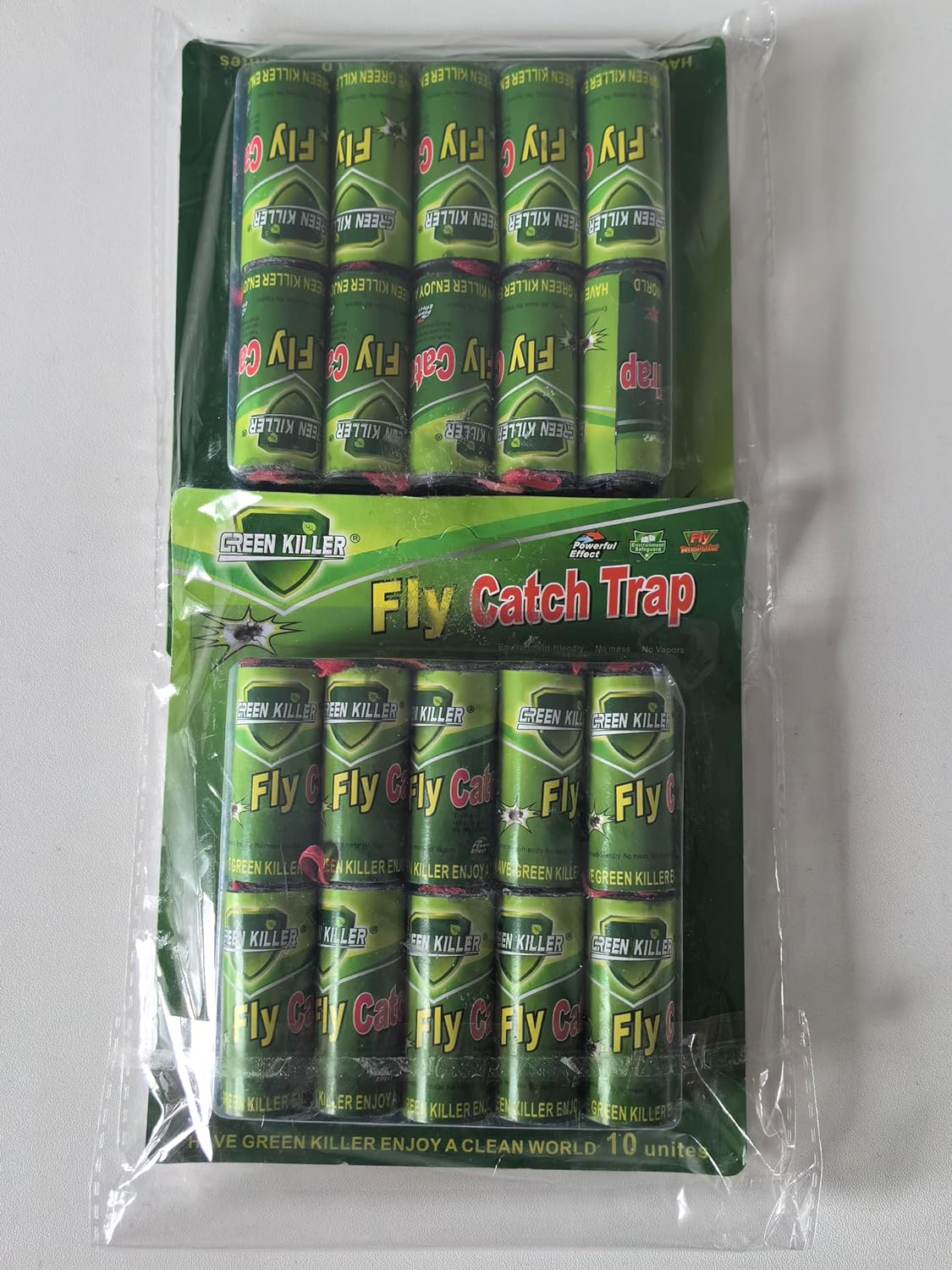 20PCS Fly Paper Strips，Geeric Fly Ribbon Sticky Traps Hanging Insect Traps Fly Catcher Sticky Fly Traps Rolls Tape Fly Bait Indoor Catcher for Fruit Flies, Gnat, Pest, Mosquito Green image number 4