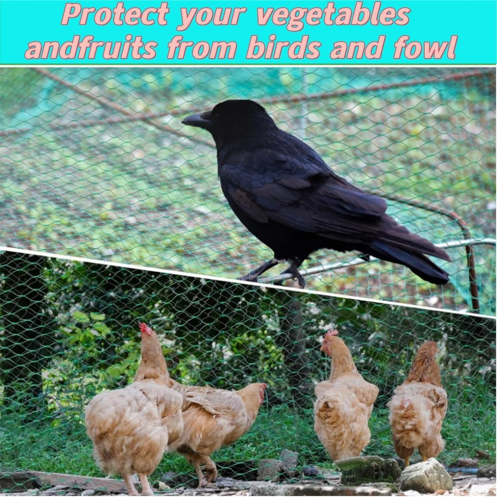 2 Pcs anti Bird Protection Net, 4 X 10 M Reusable Fence Net,Deer Fence Netting,For Garden Protection,Fruit Trees Vegetables against Birds,Squirrels,Poultry,Other Animals,Mesh image number 4