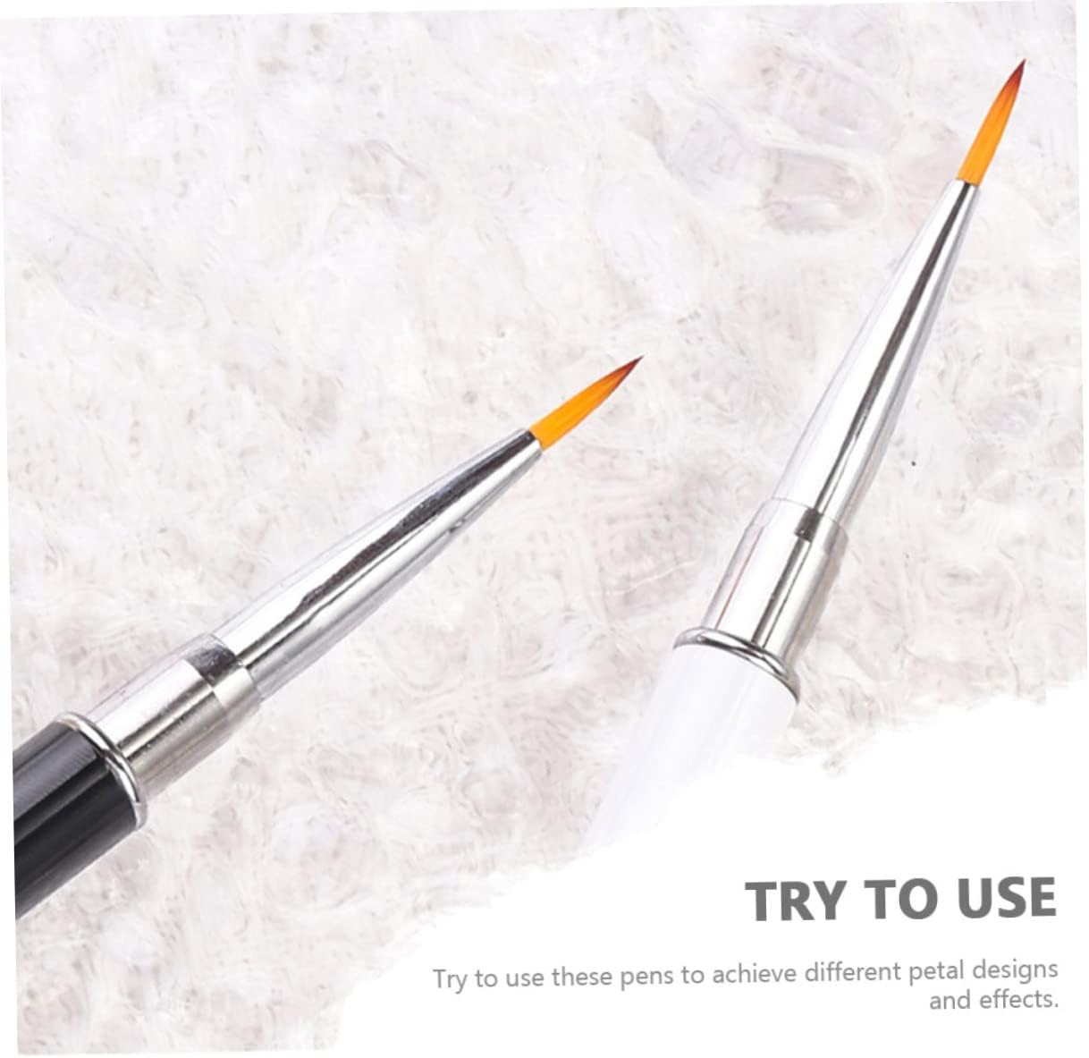 2Pcs Nail Art Brush Manicure Drawing Pen Nail Art Line Pen for Salon Supply Home Use image number 6