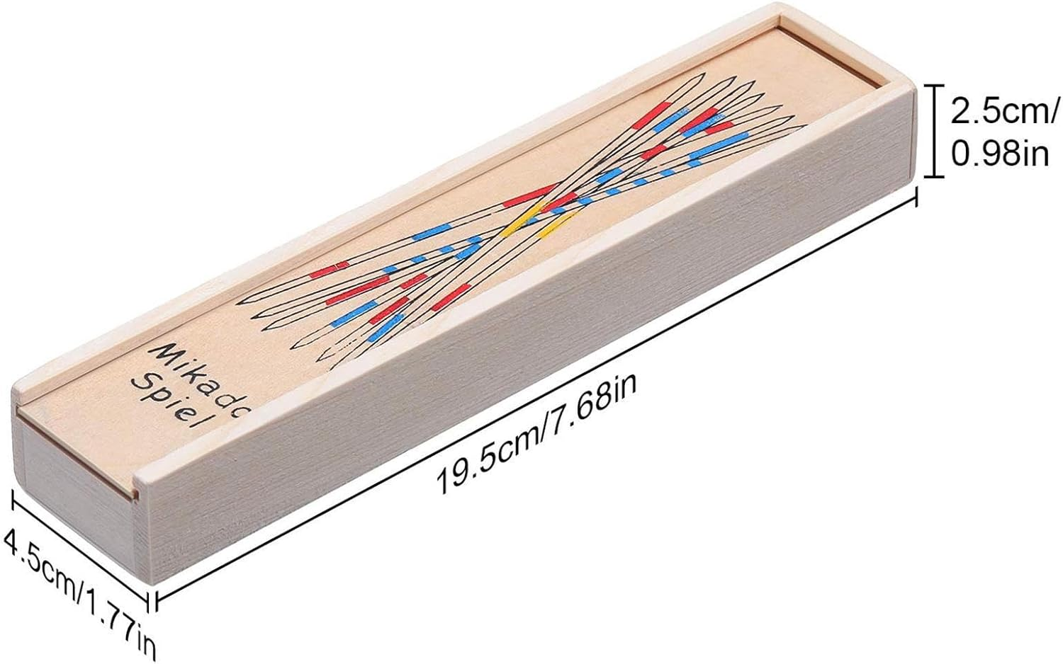 Traditional Wooden Sticks, Traditional Mikado Game, Pick-Up Sticks in a Box with Instructions, Classic Wooden Game of Yesterday in Wooden Boxes with Lids, Jumbo Pick-Up Sticks, Classic Wooden Spi image number 5