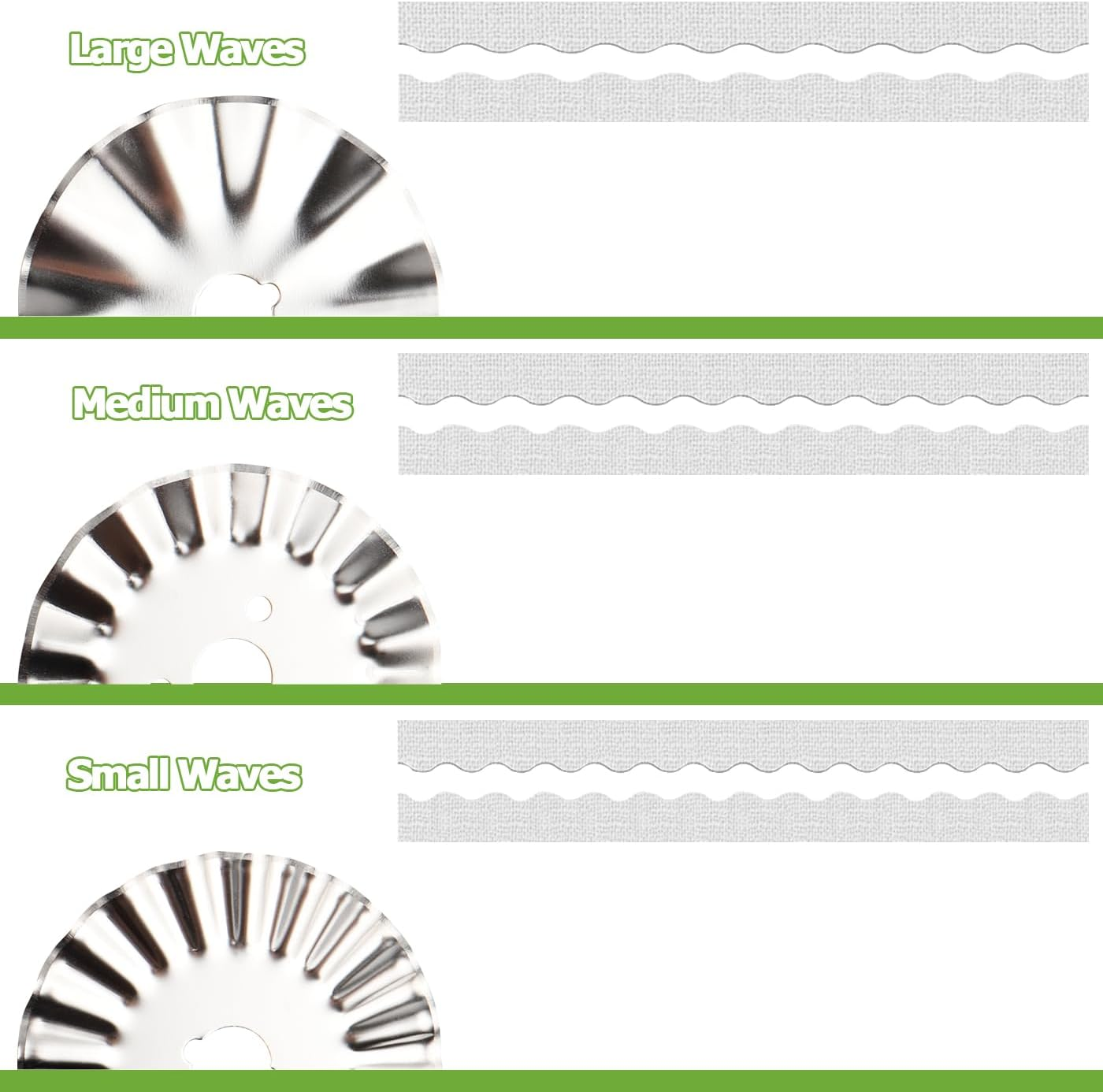 Bestgle 45Mm Pinking Rotary Cutter Blades, Wave Rotary Replacement Blades Stainless Steel Circular Decorative Edge Rotary Cutters Pink Knife Refill Blade for Quilting Sewing Cutting Paper Fabric, 9Pcs image number 1