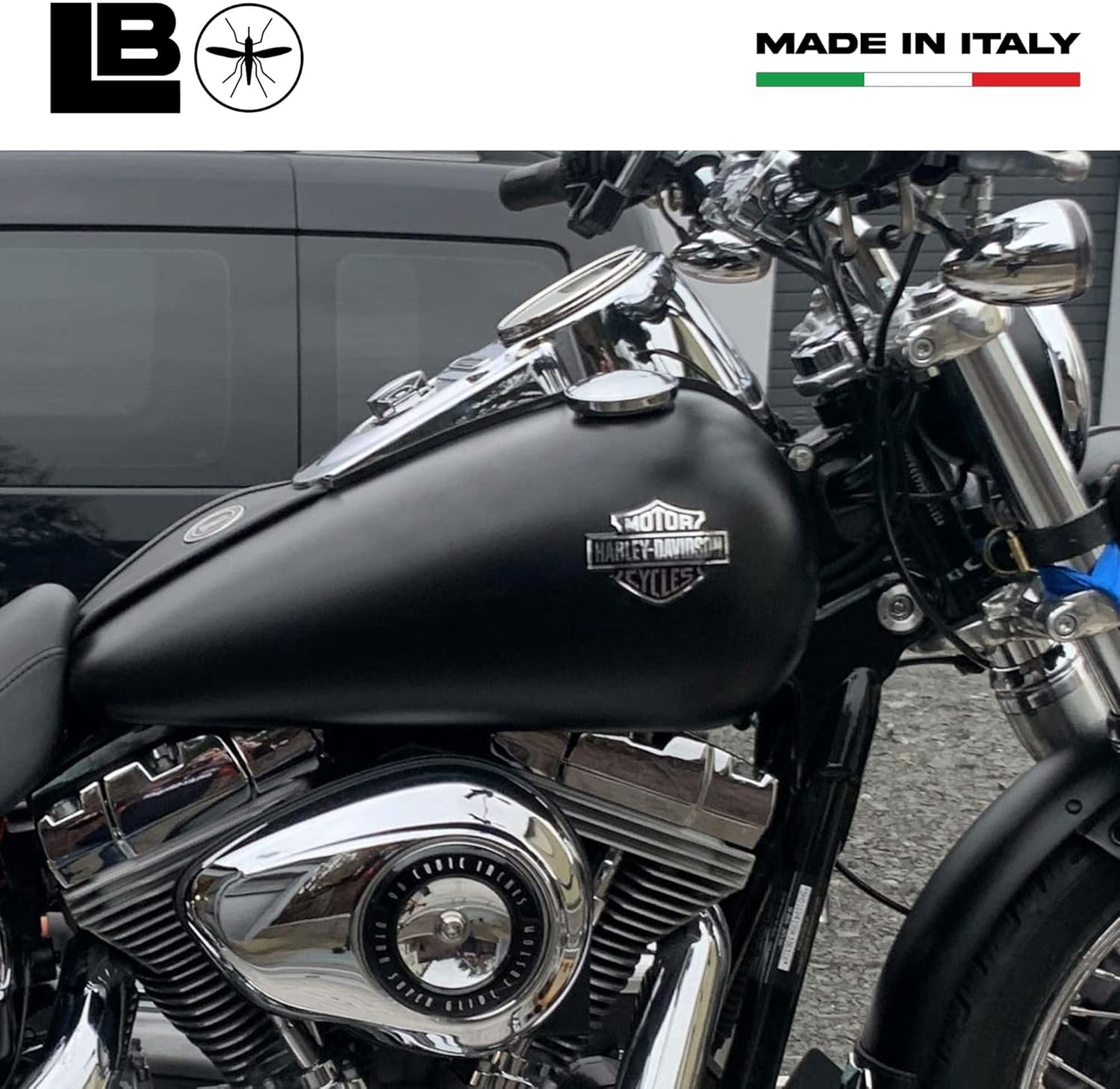 Labelbike - 3D Motorcycle Emblem Logo Sticker for Tank Compatible with Harley Davidson - Size 9.5X7 Cm - Color Black Silver image number 6