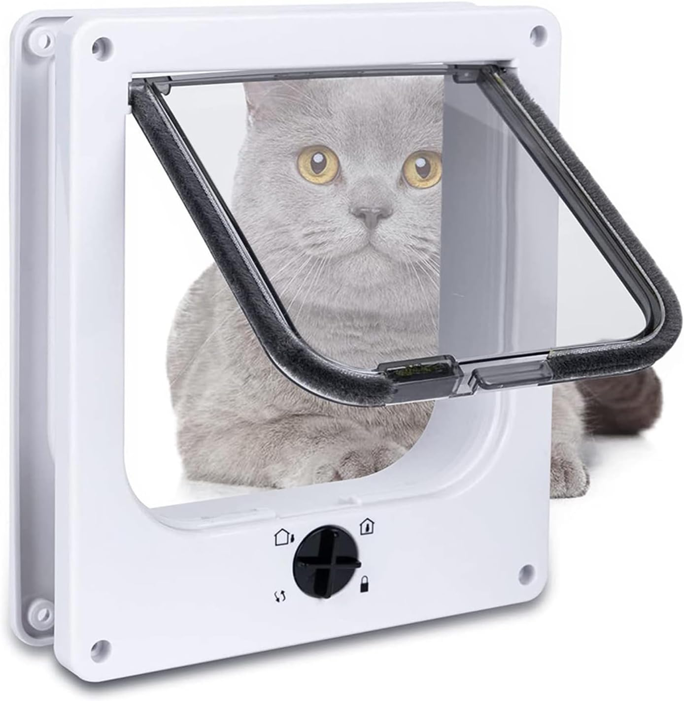 LASIEYO Cat Door Interior Door, Cat Door for Window, Cat Flap Door, 4-Way Controllable, Weatherproof Pet Door, Easy Installation in Walls, Doors image number 3