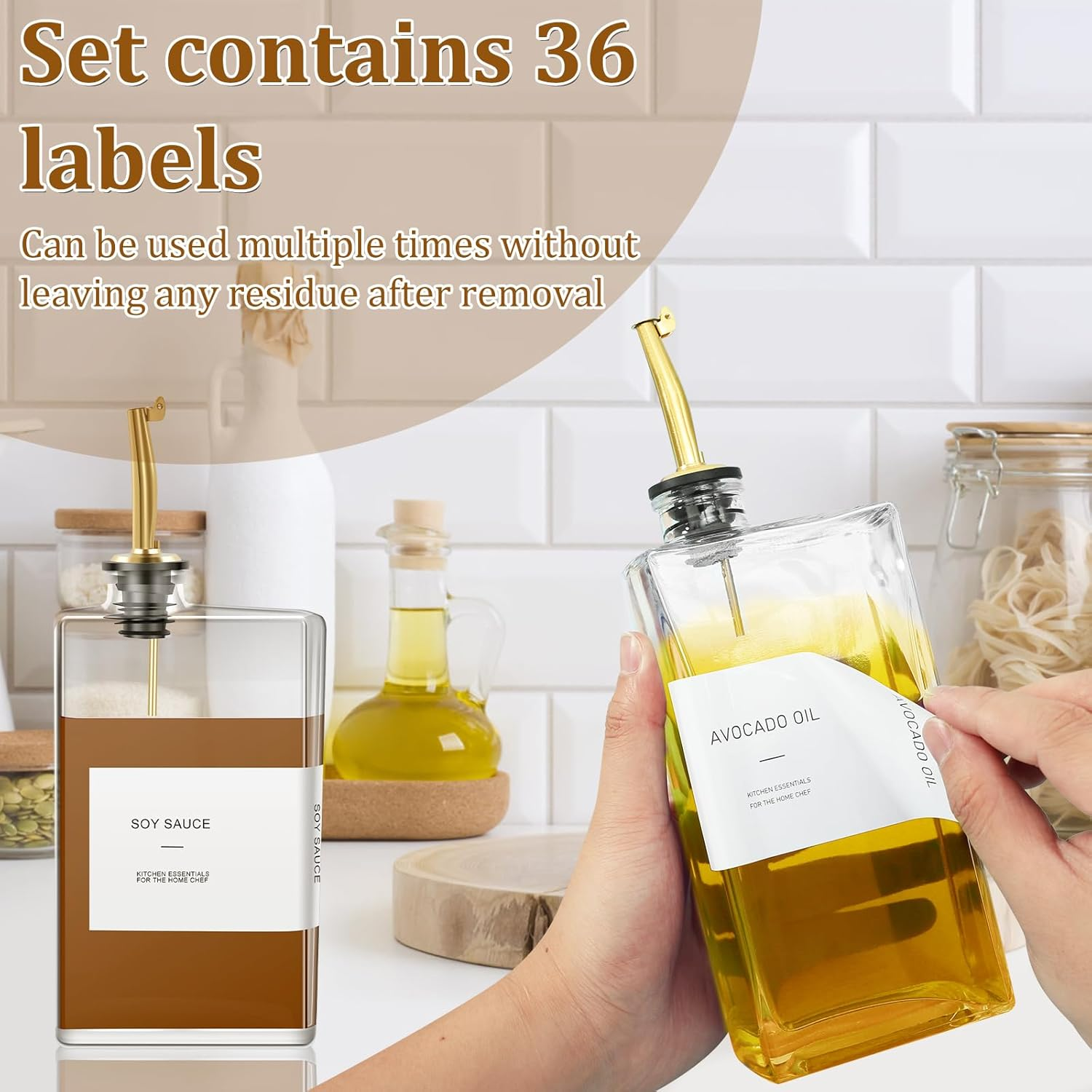 2/4PCS 500Ml Clear Olive Oil Bottle,Soy Sauce Dispenser,Olive Oil Dispenser,Empty Bottle of Soy Sauce Vinegar Seasoning Sauce in Kitchen for Cooking (4 PCS) image number 2