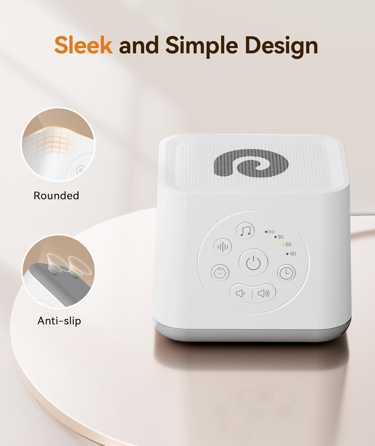 Dreamegg White Noise Machine - Sleep Sound Machine for Baby, 21 Natural & Soothing Sounds with Baby Shushing, Lullabies, Rain Ocean, Timer or Continuous, Compact Sleep Machine for Nursery Kids Adults