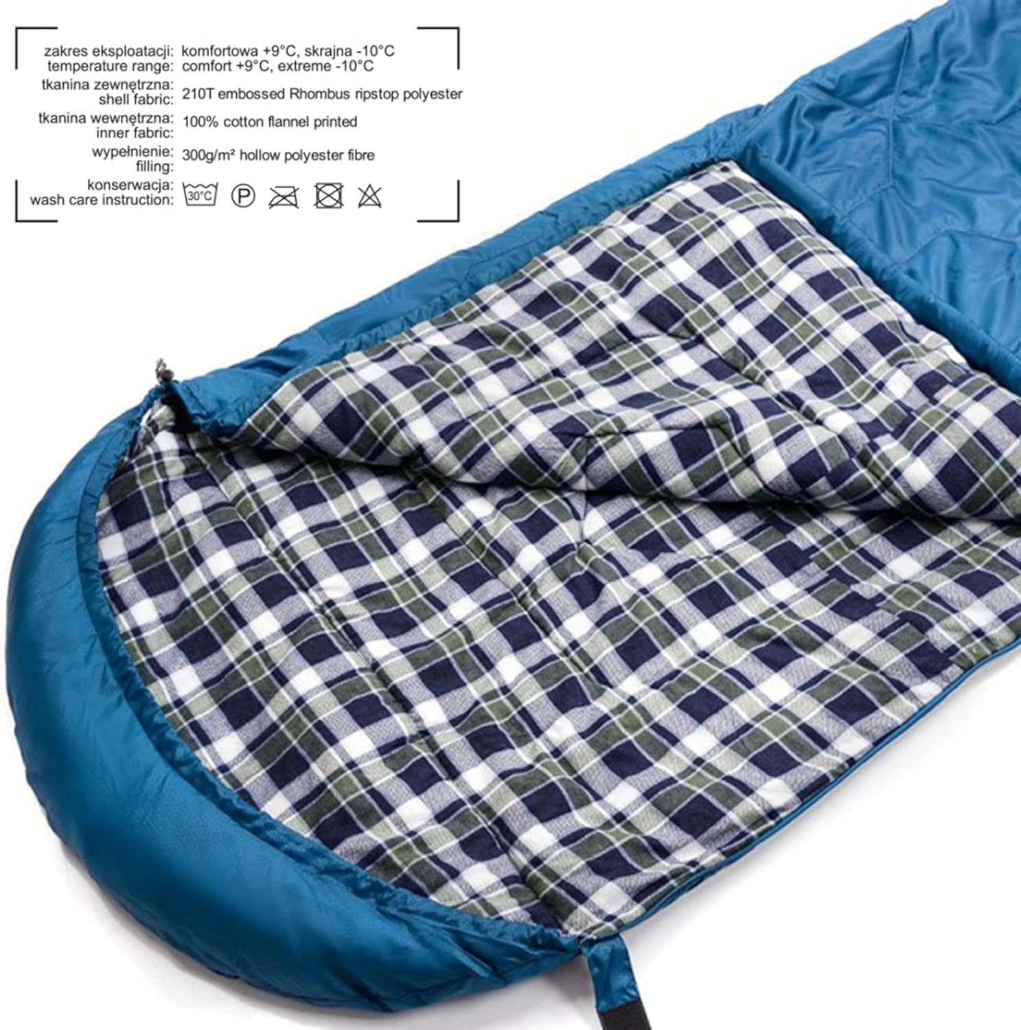 Meteor 220X80Cm Adult Sleeping Bag, 3-Season Sleeping Bag, Hooded Sleeping Bag, Rectangular Sleeping Bag, Envelope Sleeping Bag, Large Sleeping Bag image number 1