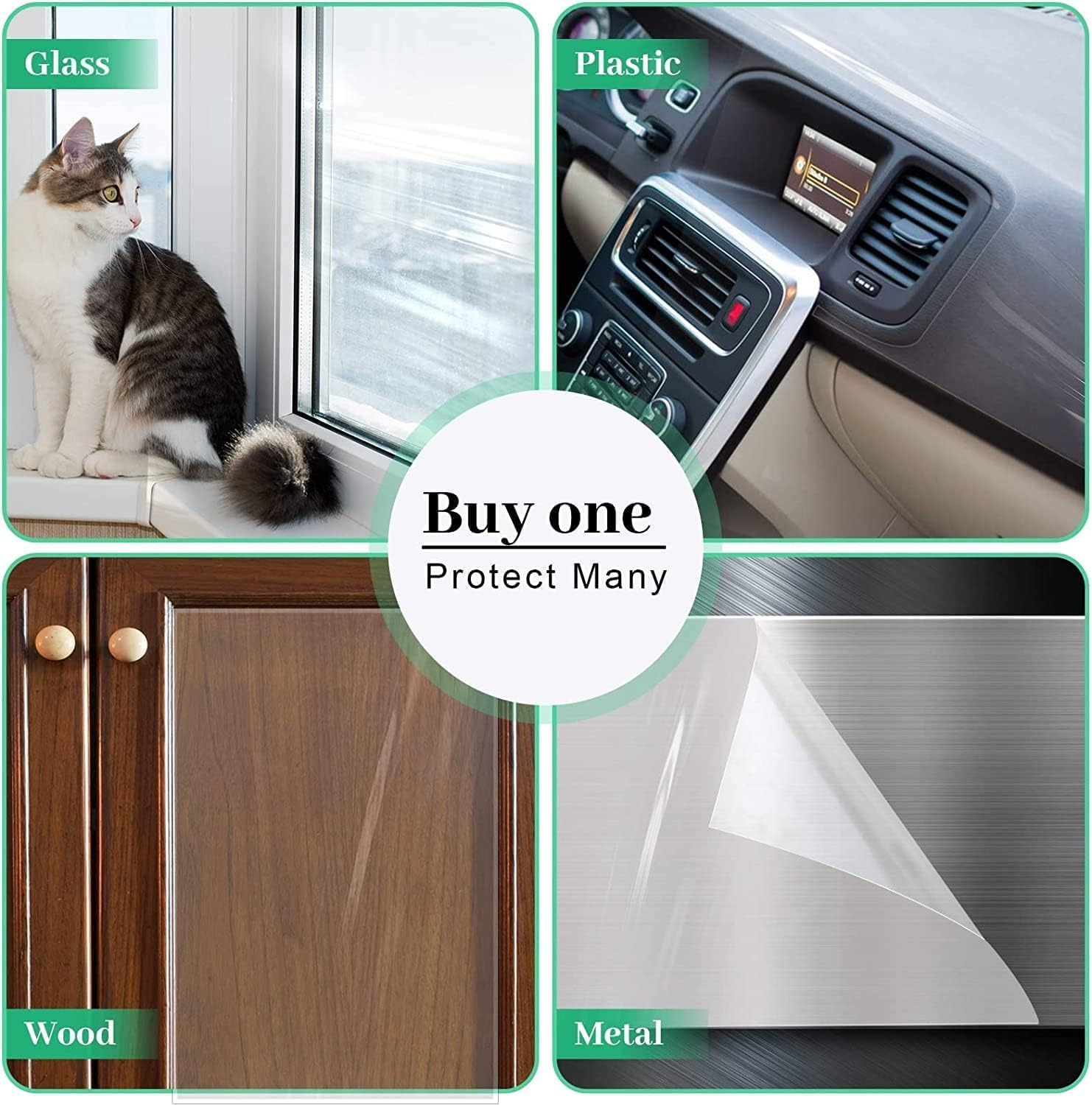 Door Protector from Dog Scratching 200" X 8.2" Cat Scratch Door Frame Single Sided Adhesive Protector anti Dog Scratch Door Guard for Dogs Clear CHUANGSEED image number 6