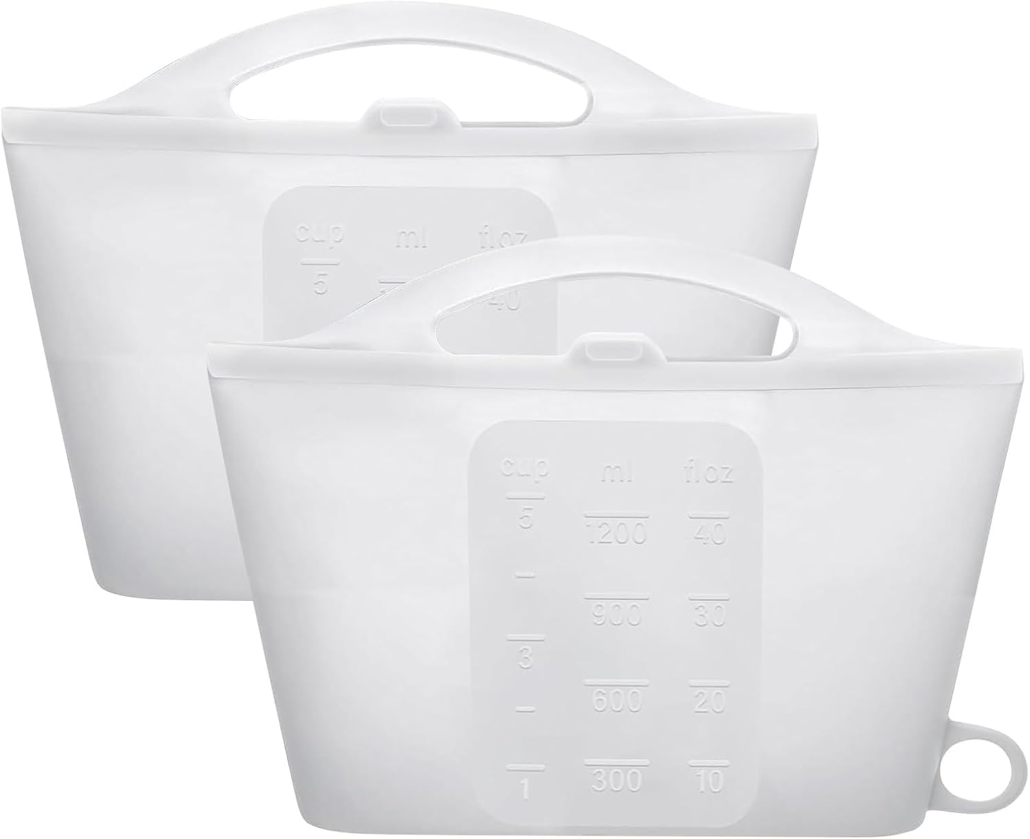 Microwave Sterilizer Bag, 1200Ml Flexible Silicone Microwave Steam Bags, Hanging Leakproof Pacifier Sterilizer with Handle, Steam Bags，2 Pcs image number 1