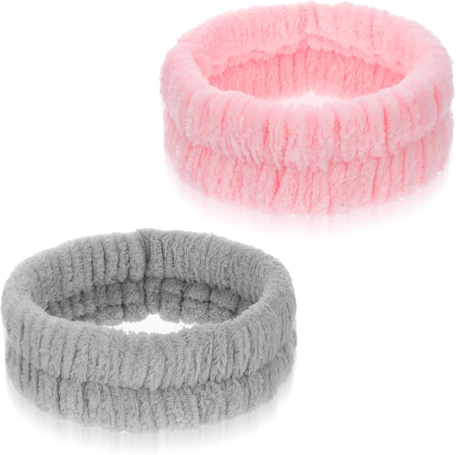 GEEHUA 2Pcs Spa Headbands, Head Bands Mens Hair Band Makeup Headband for Washing Face Absorbent Elastic Skin Care Headband Wrap for Women Yoga Sports Shower Exercise image number 1