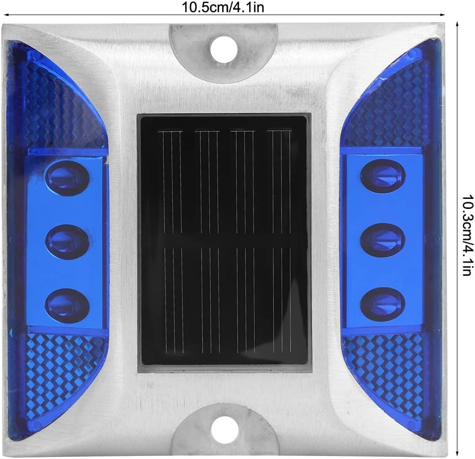 Solar Power Ground Marker Lights, LED Solar Driveway Deck Light, Waterproof 1000M/3280.8Ft Viewing Outdoor Driveway Road Stud Lamp, Cast Aluminium Road Highway Spike Lamp (Blue) image number 6